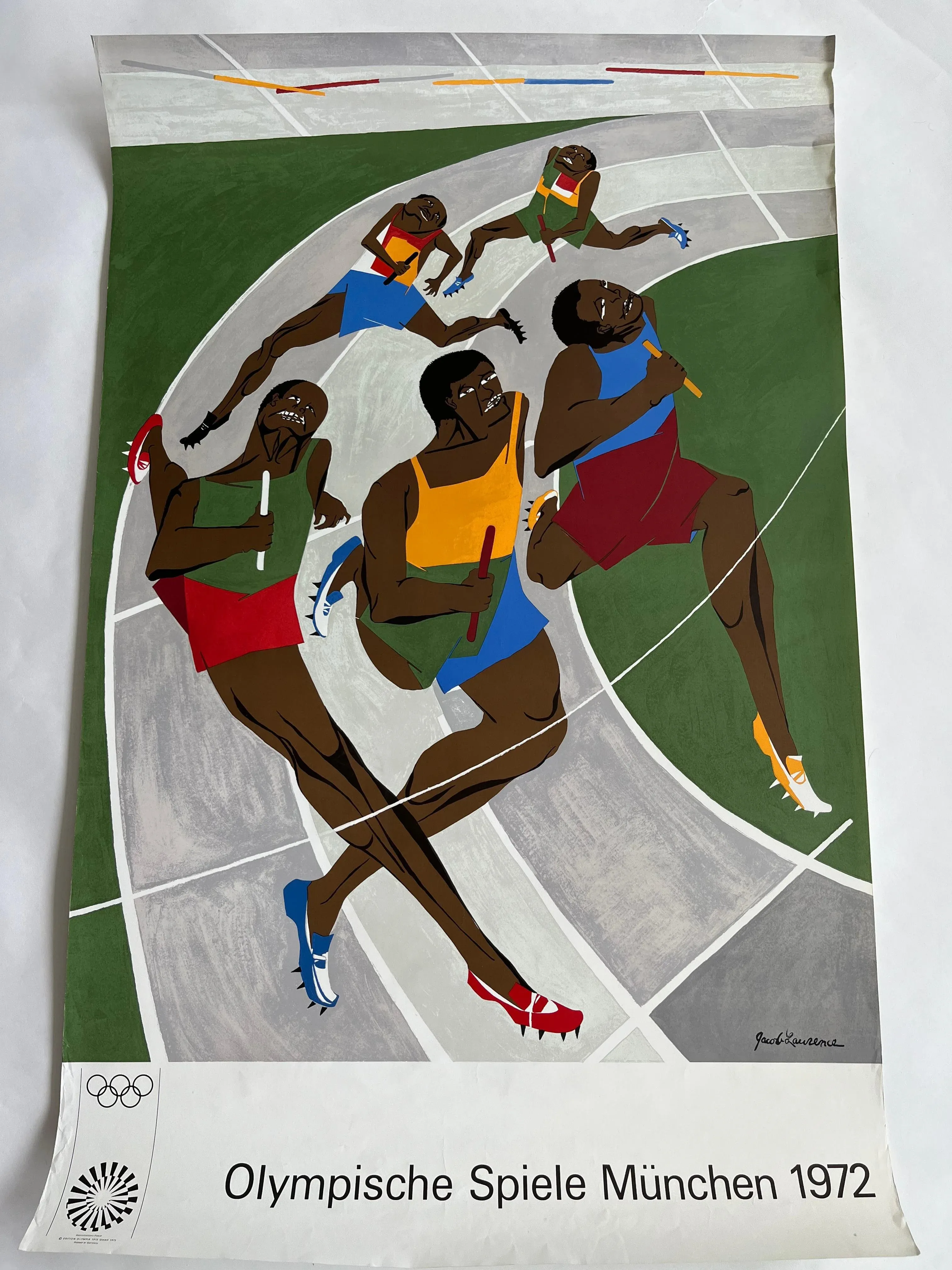 Munich Olympic Games Relay Race Lithograph Poster by Jacob