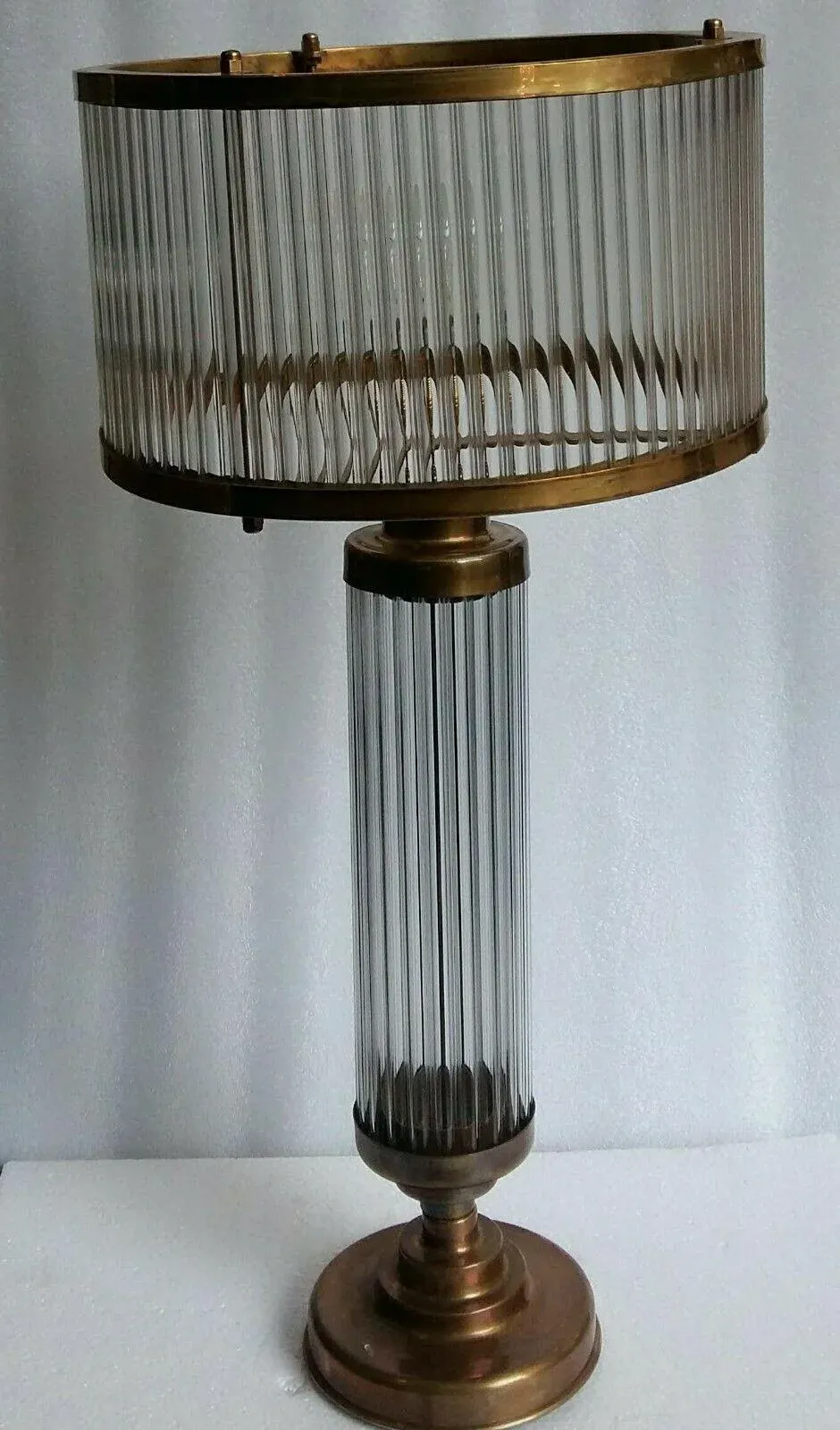 Vintage 1940s Art Deco Skyscraper Rod Ship Light Table Lamp in 
