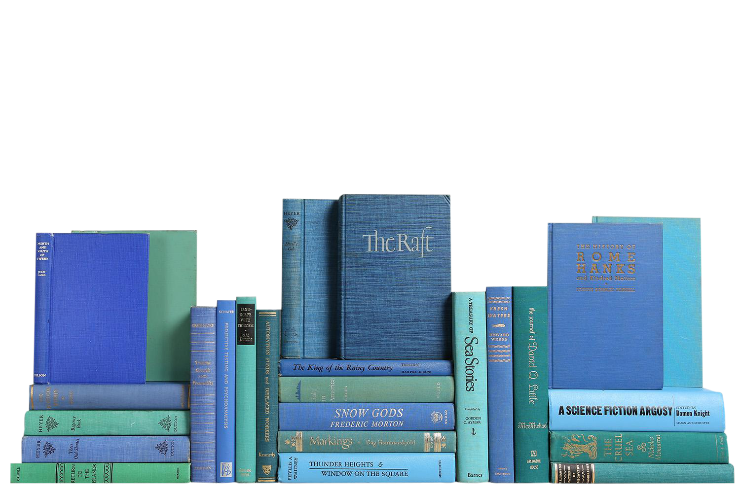 Blue & Green Midcentury Books "Ocean" Mix, S/25 Chairish