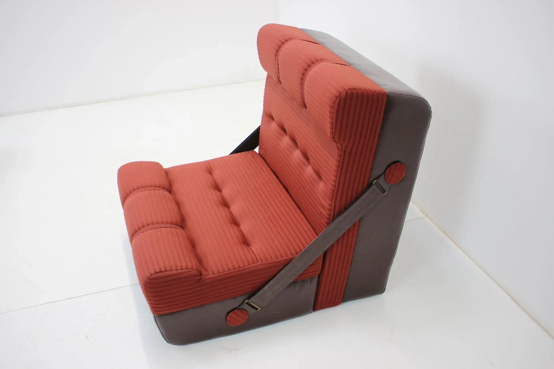 Set of Mid-Century Folding Armchair & Footstool, 1970s