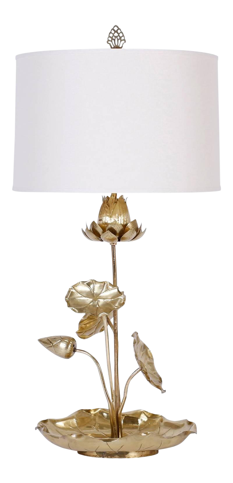 Tropical Brass Lotus Flower Table Lamp Chairish