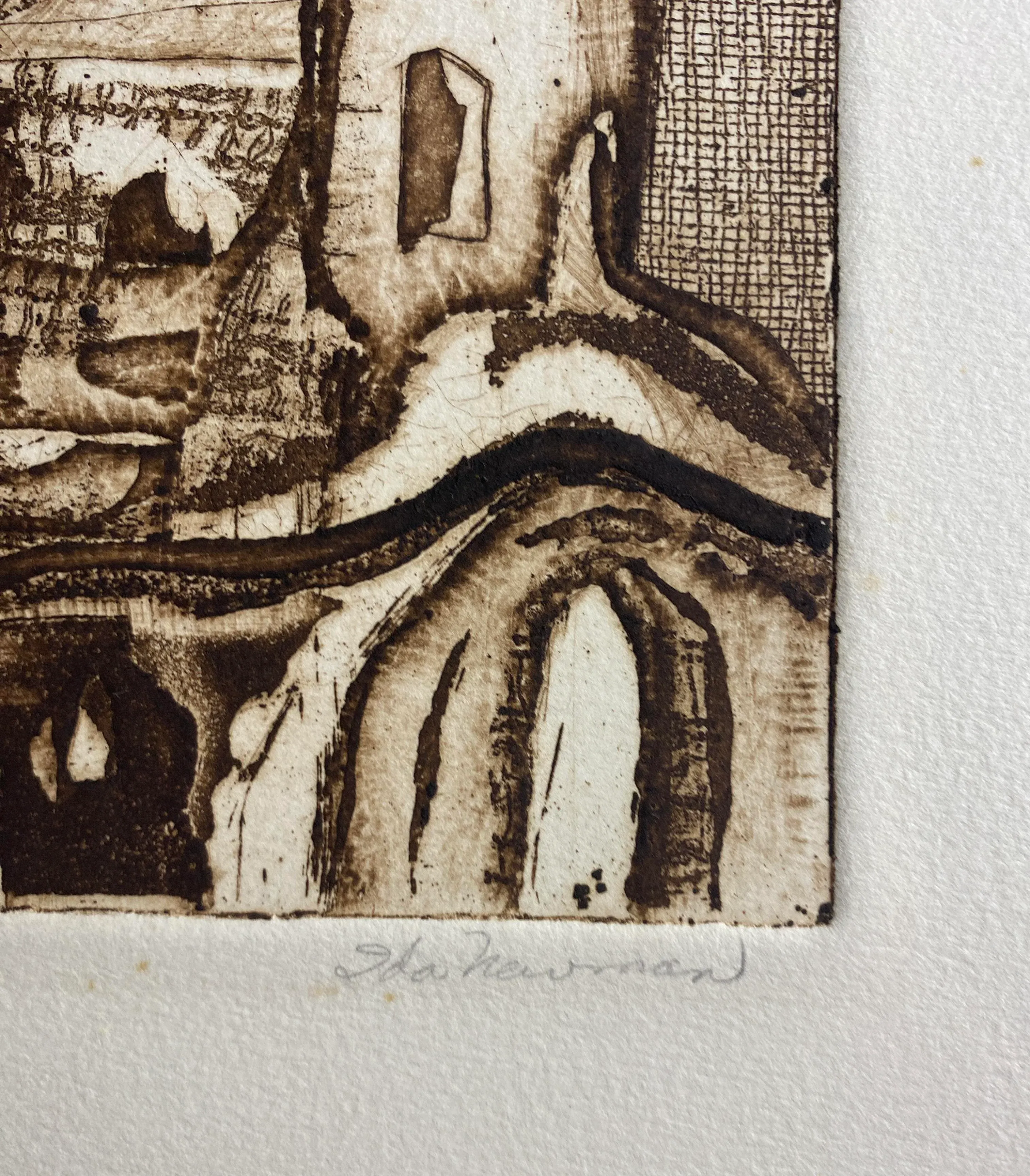 1970s Ida Newman Dome of the Rock Jerusalem Etching