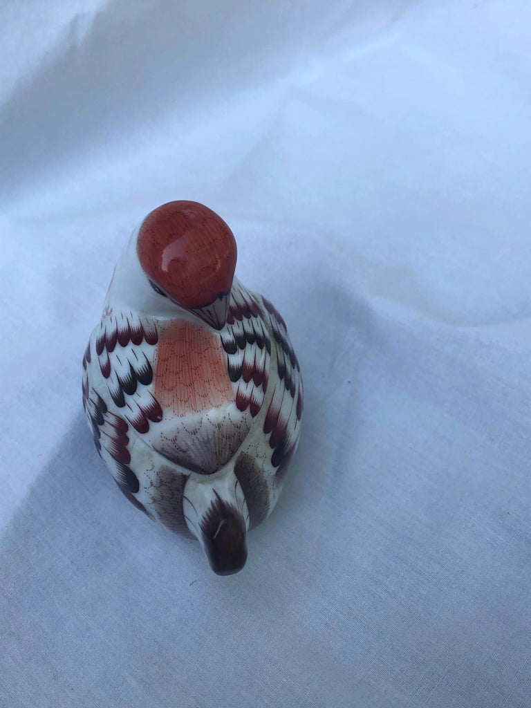Herend Brown Porcelain Pottery, Ceramics & Glass for sale  Vintage Herend Hungarian porcelain preening bird trinket box display picture 1
