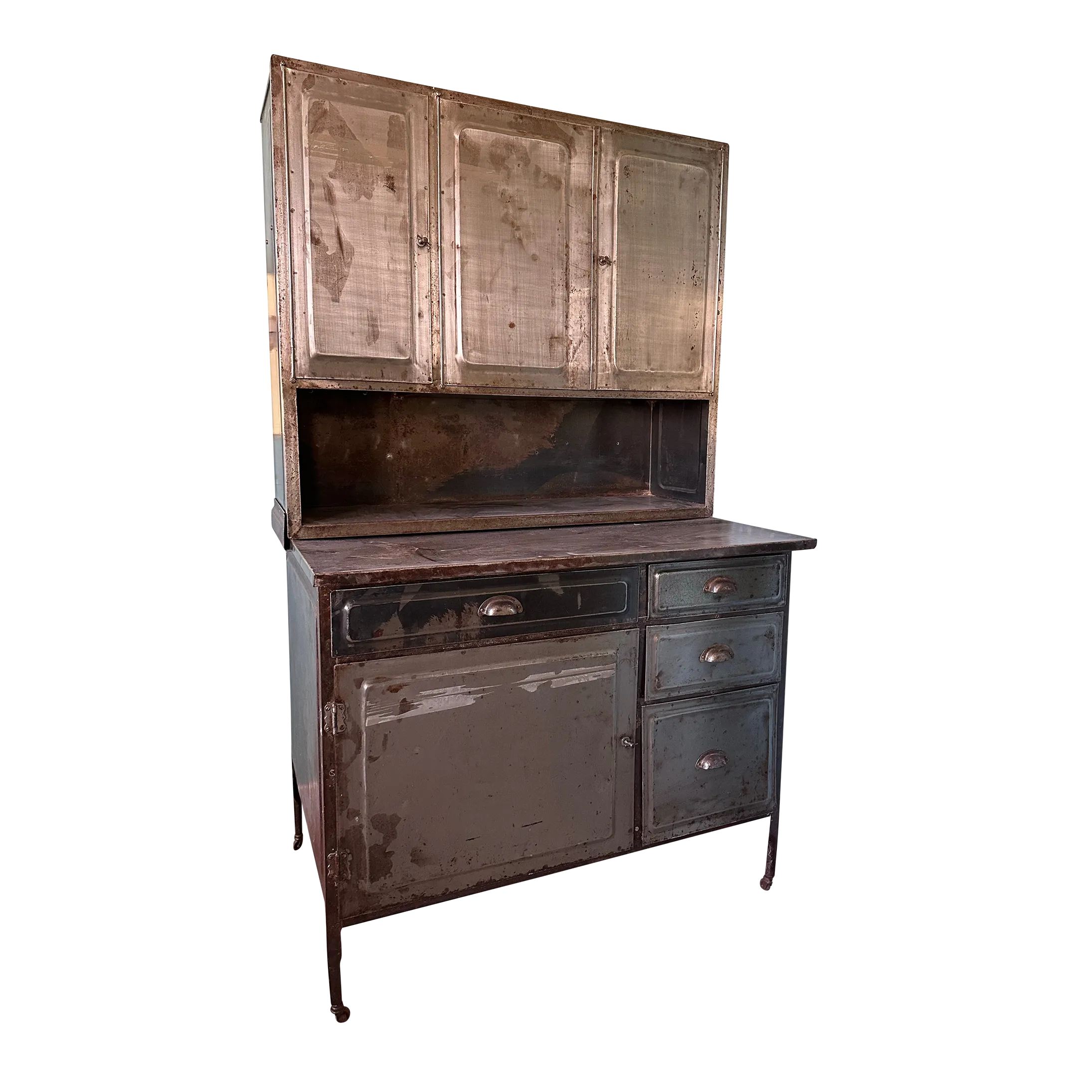 1920s Brushed Steel Hoosier Cabinet | Chairish, image size:2160x2160
