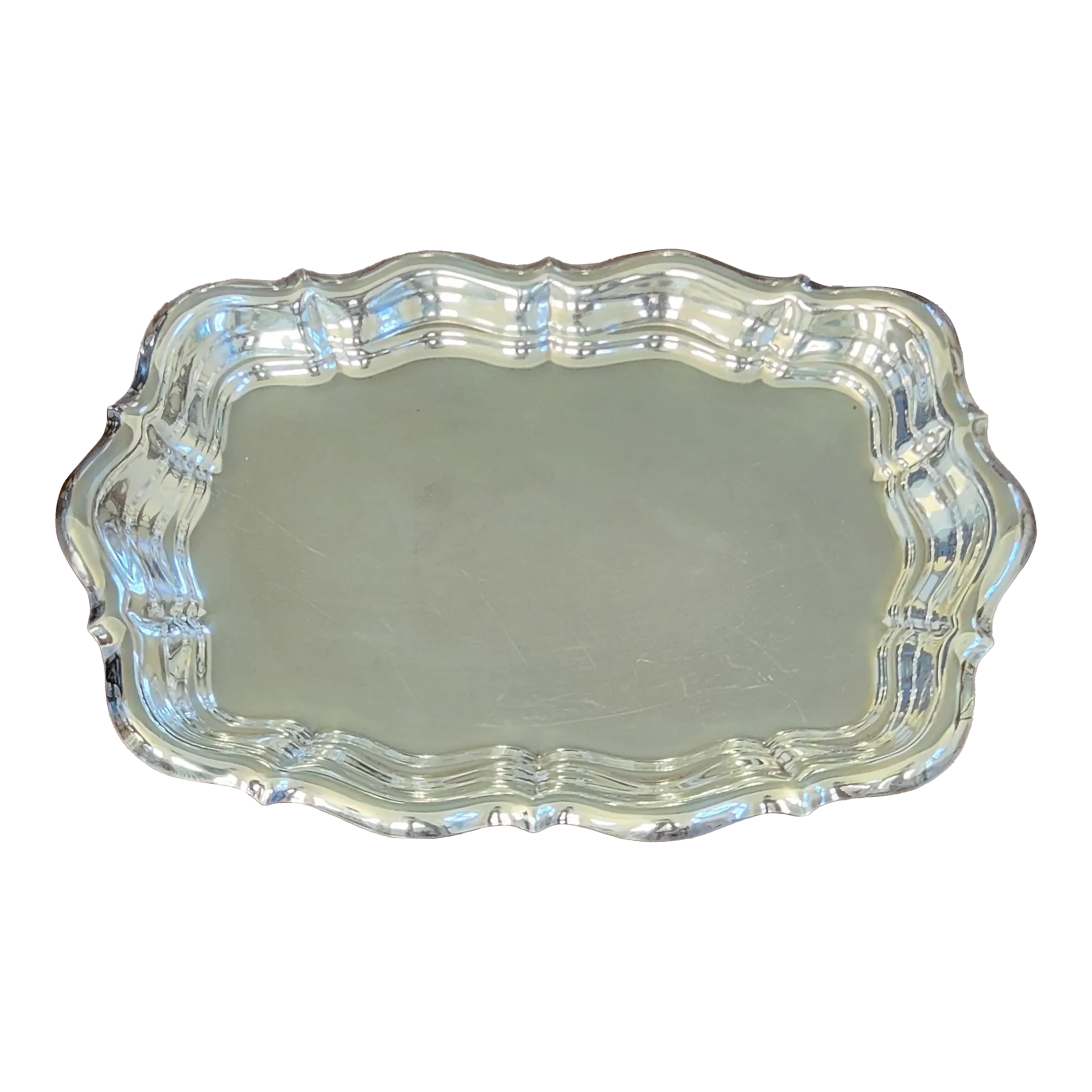 M1314 Antique 1910s 純銀 Gorham ハート型 トレイ Late 19th Century Gorham Silver Plate Rectangle Serving Platter