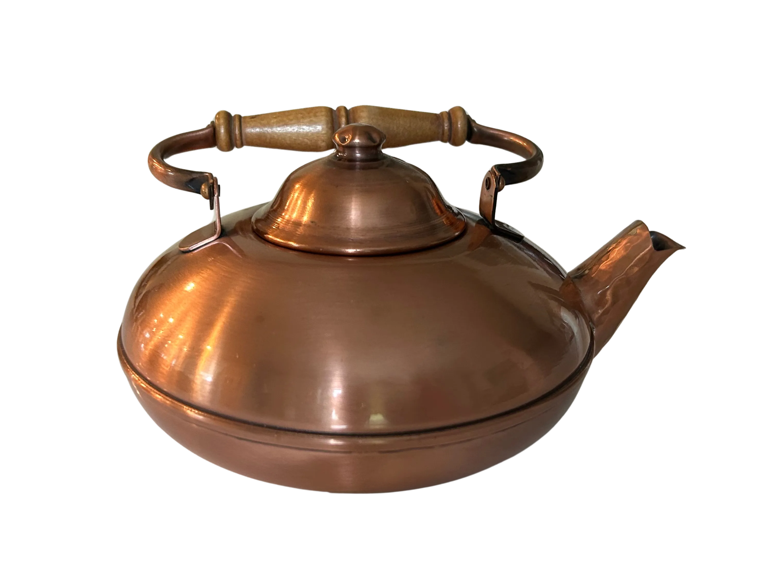 Late 20th Century Copper Tea Pot by Gregorian - Classic Wood