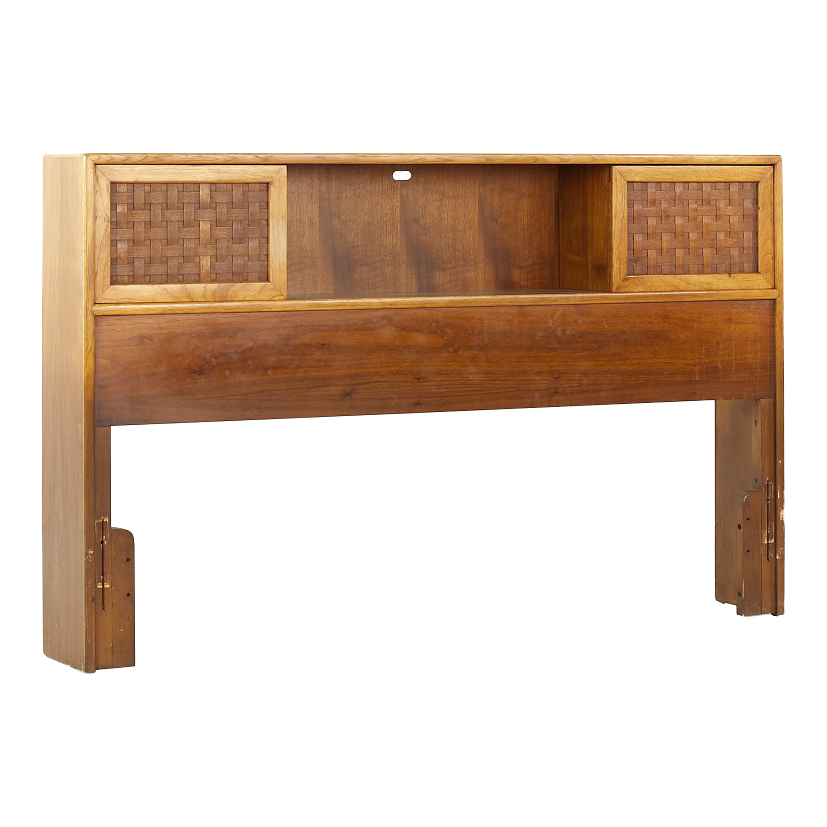 Lane Perception Mid Century Full Walnut Storage Headboard Chairish