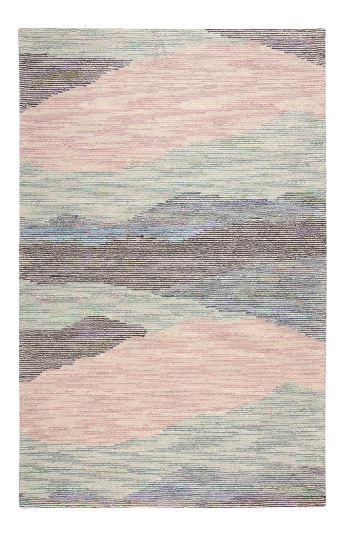 Brinker Modern Pastel Tufted Area Rug, Pastel Turquoise/Pink, 2ft x 3ft