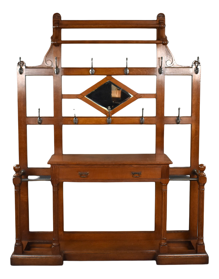 Arts & Crafts Oak Hall Stand Chairish