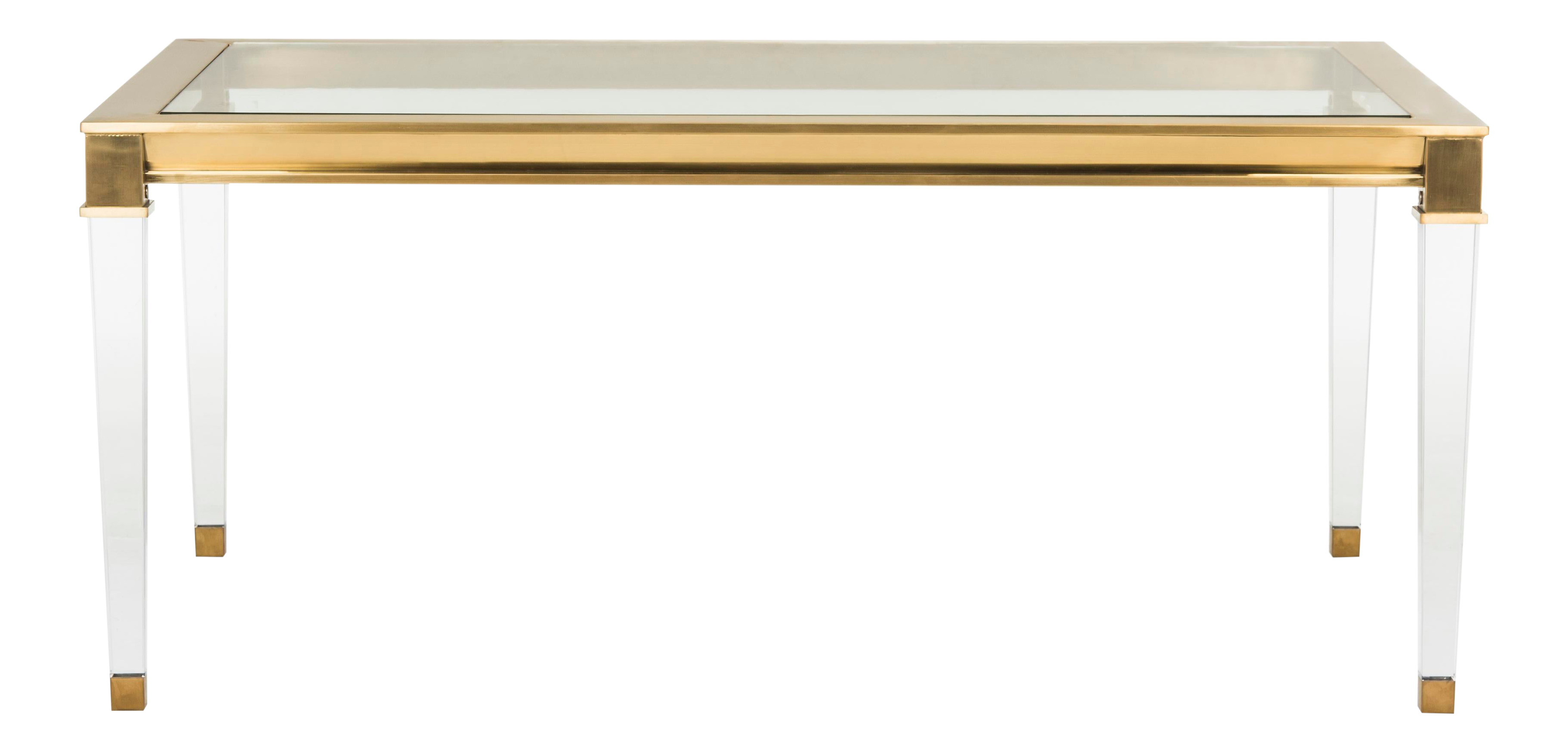 Acrylic Coffee Table in Brass Chairish