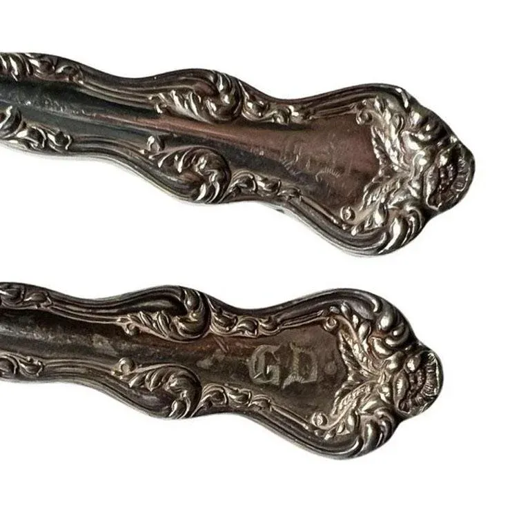 Victorian Engraved Holmes & Edward XIV Silver Plate Fruit Spoons - Set of 8