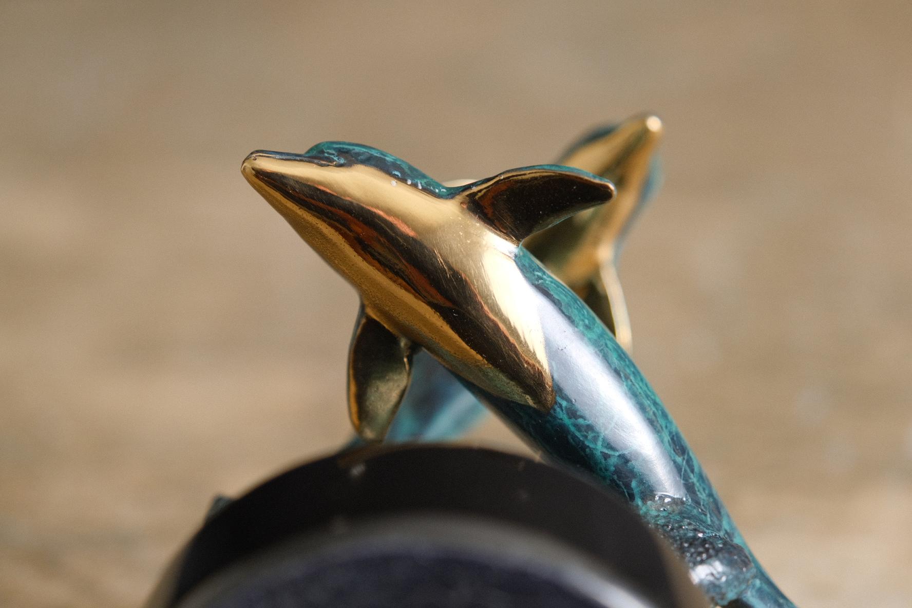 Christian Riese Lassen Signed & Numbered Bronze Dolphin Sculpture