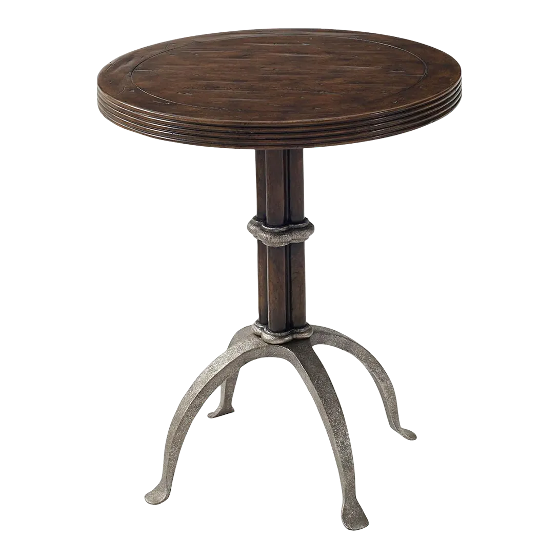 Round Industrial End Table Chairish