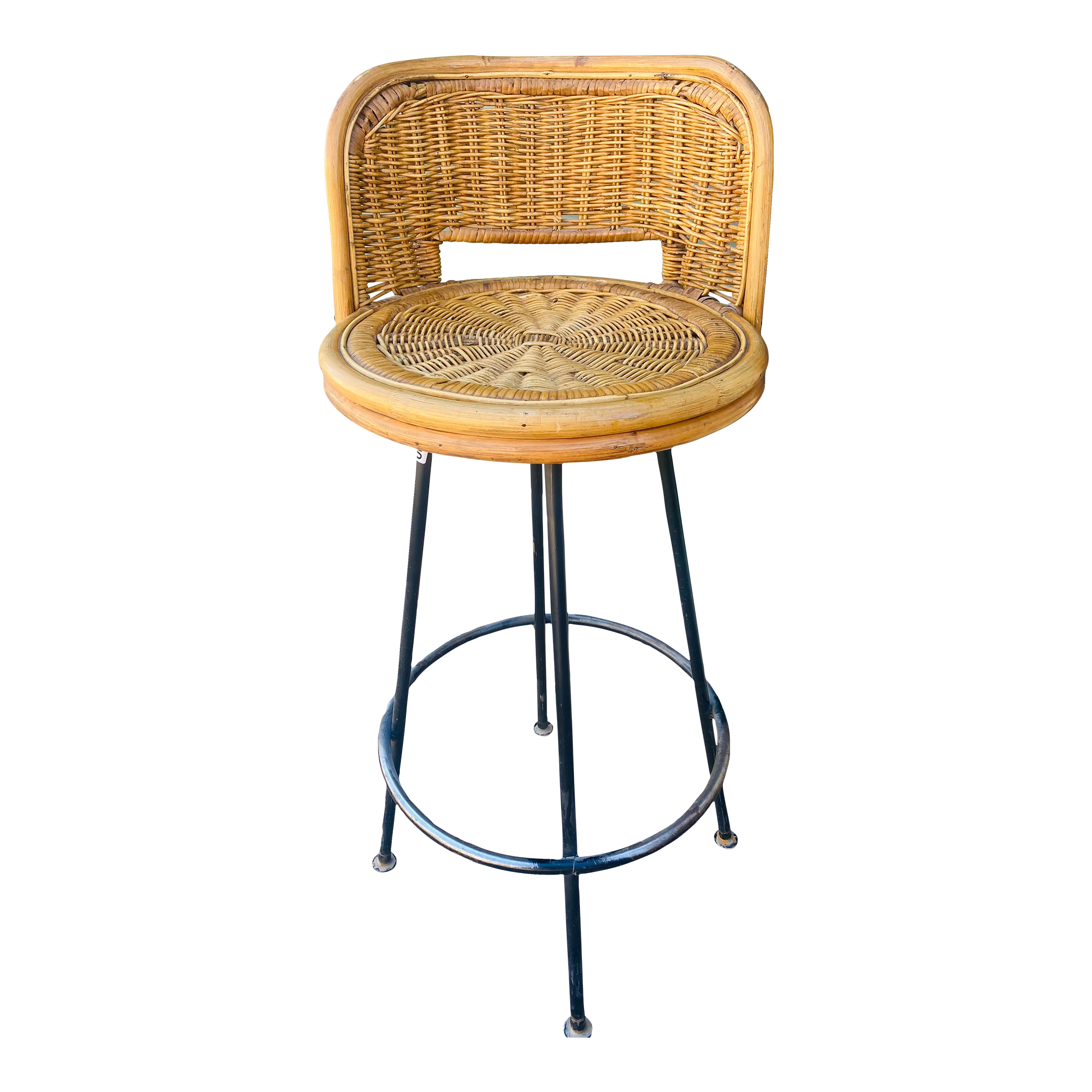 Vintage wicker bar stools sale