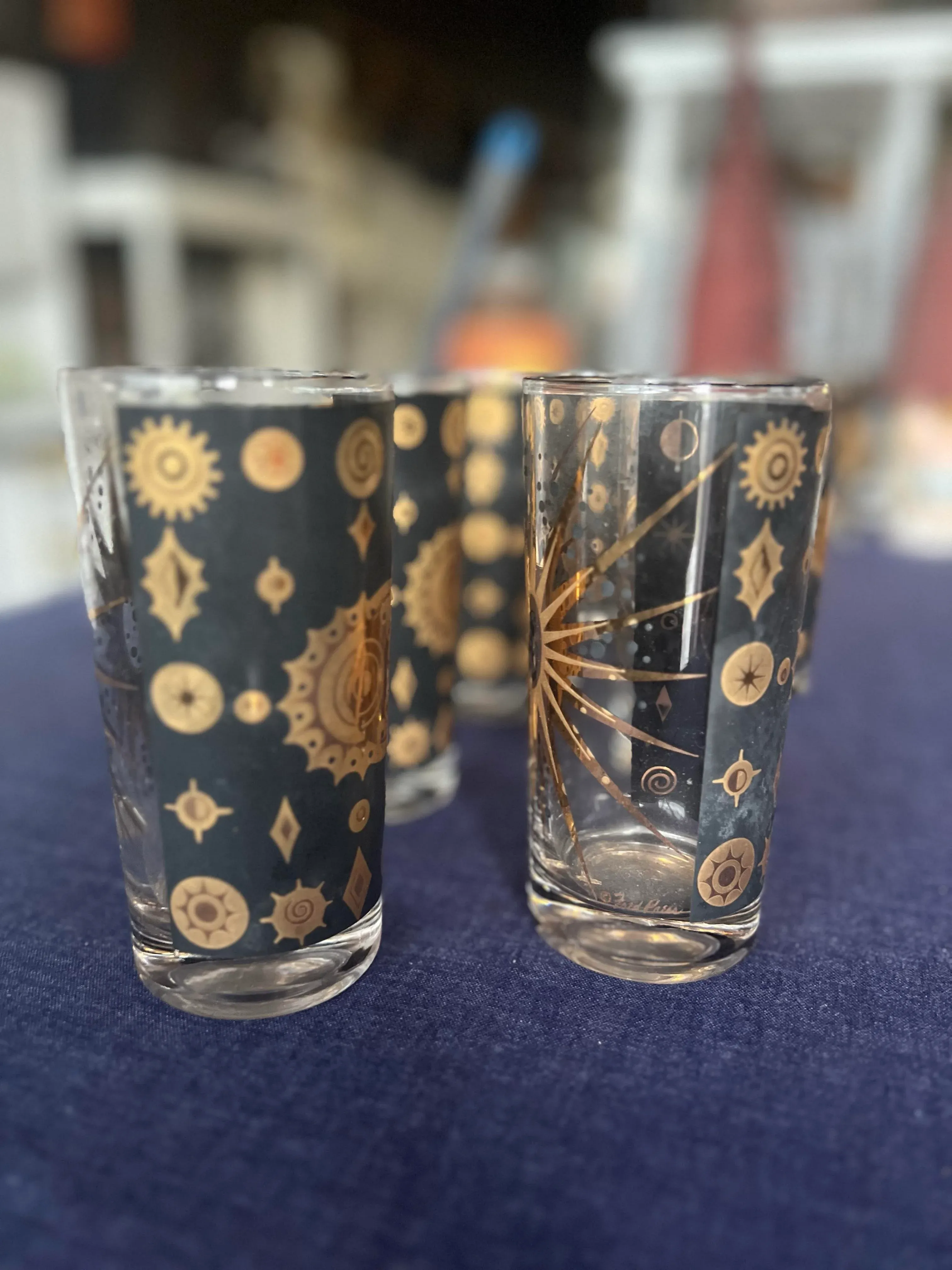 1950s Fred Press Mid-Century Celestial/Atomic Burst 22 Karat Black