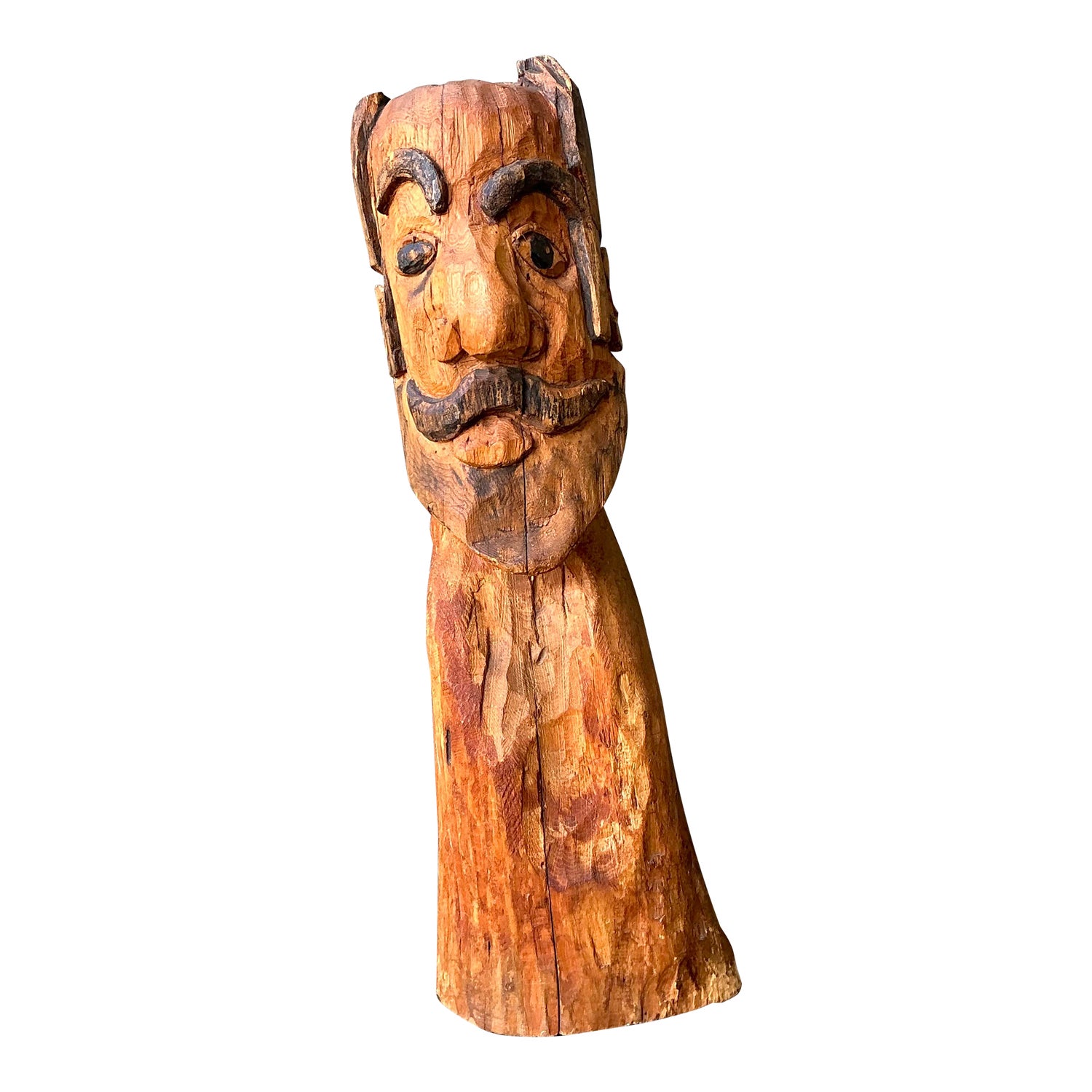 Vintage Hand Carved Man With Mustache