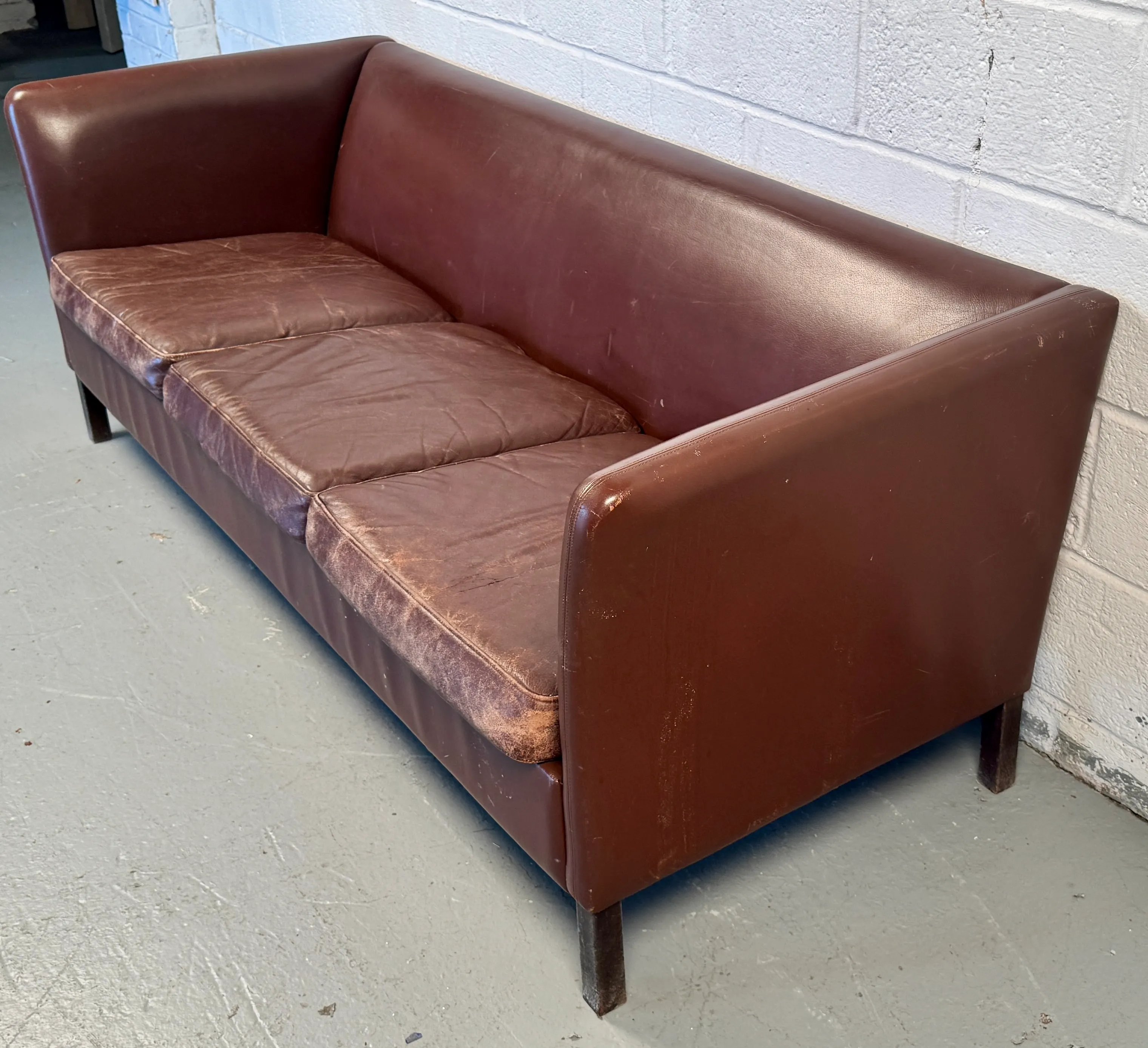 Mid 20th Century Vintage Leather Couch