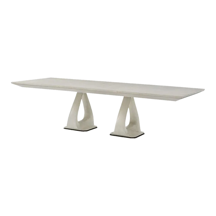 Organic Modern White Extending Dining Table | Chairish