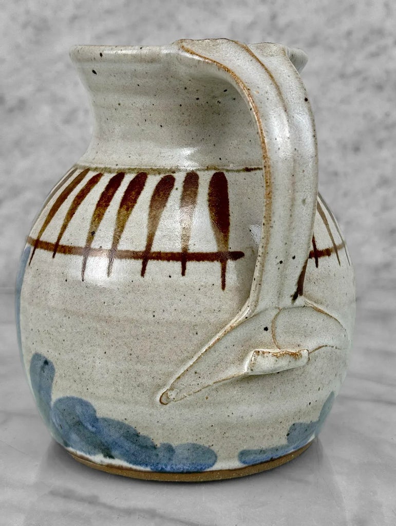 Antique Primitive Farmhouse Stoneware Pottery Creamer Pitcher