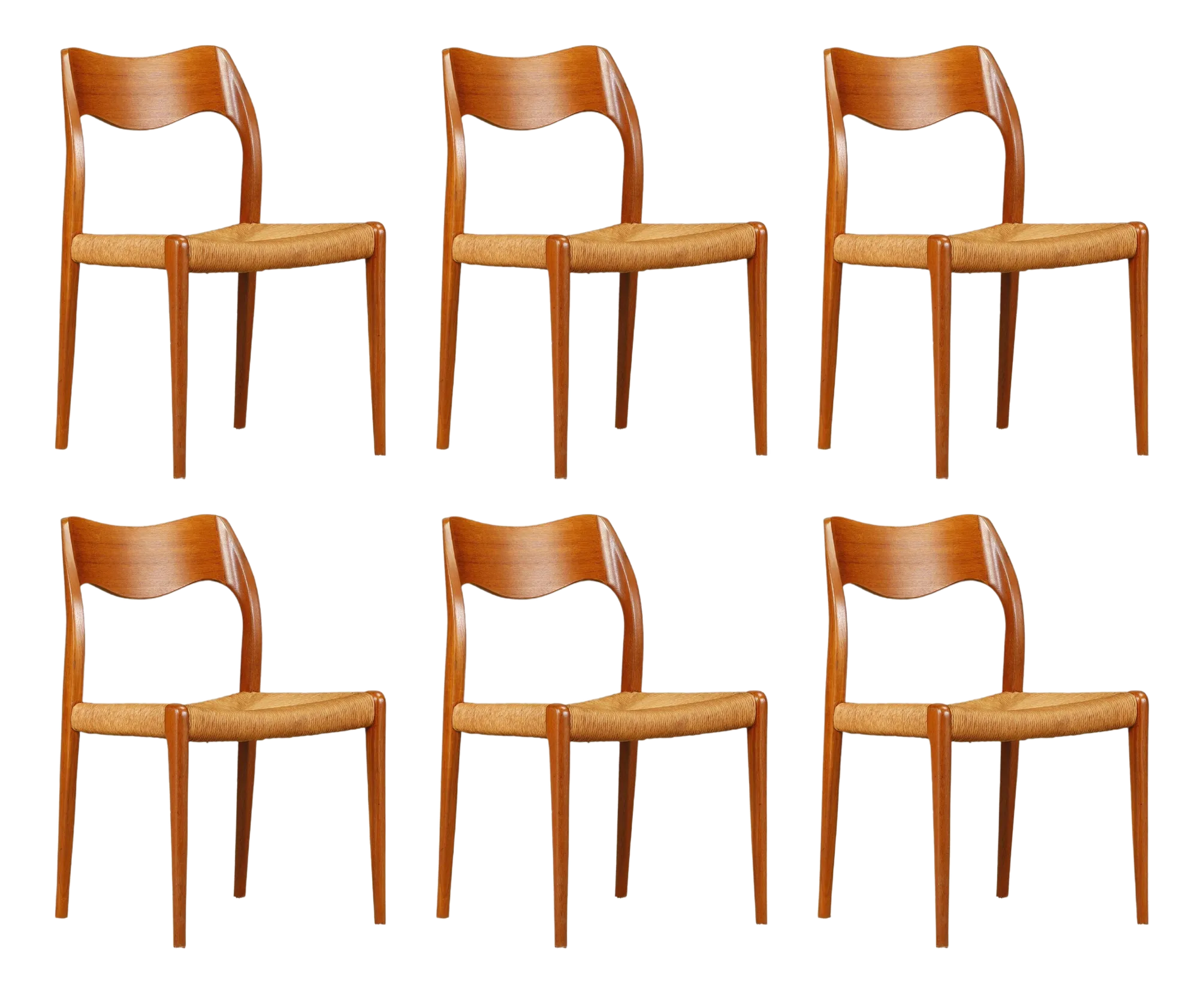 【専用】Niels O Moller model 71 J L Moller Niels Otto Moller 'Model 71' Dining Chairs for J.L. Møllers