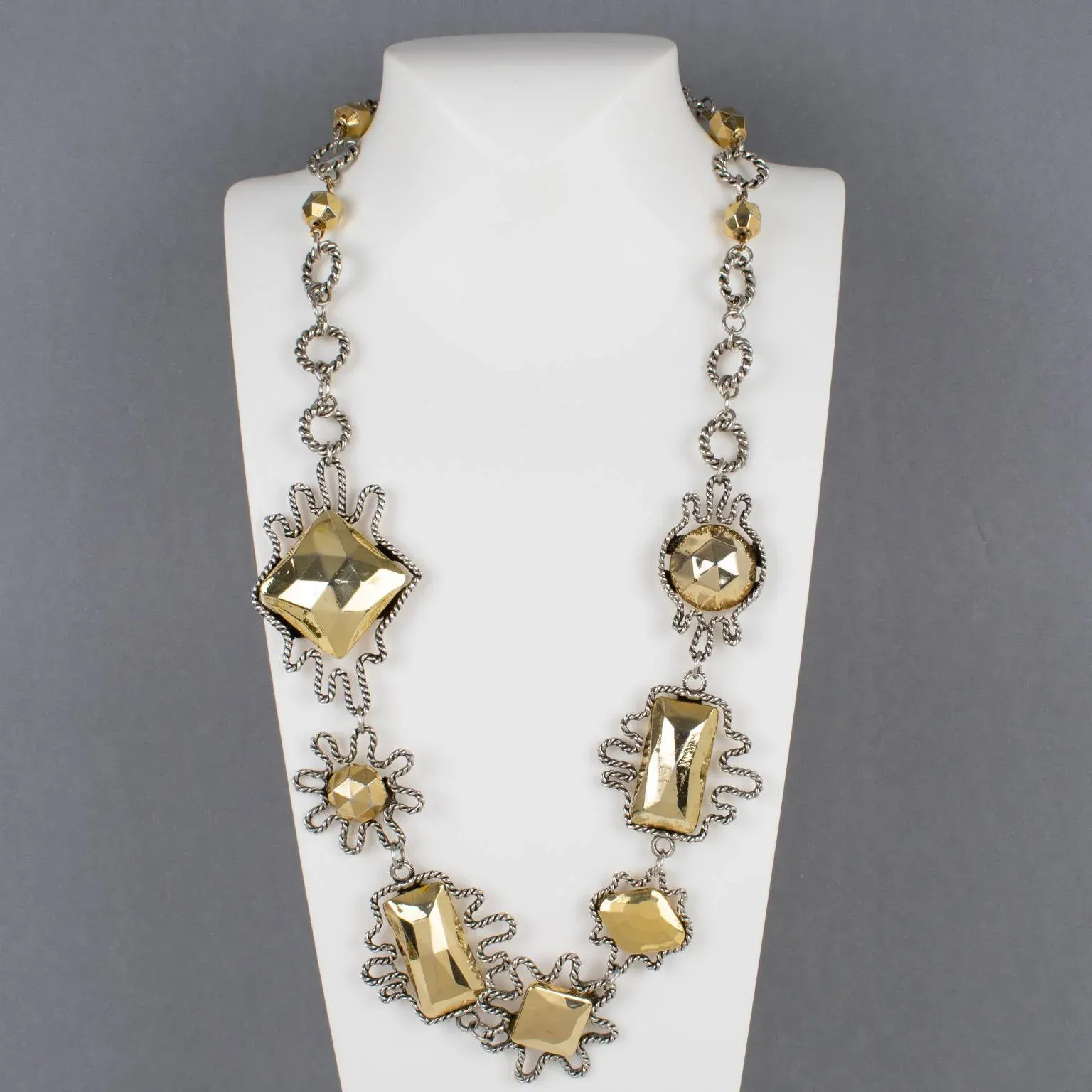 Alexis Lahellec Paris Massive Gilt Metal and Silver Plate