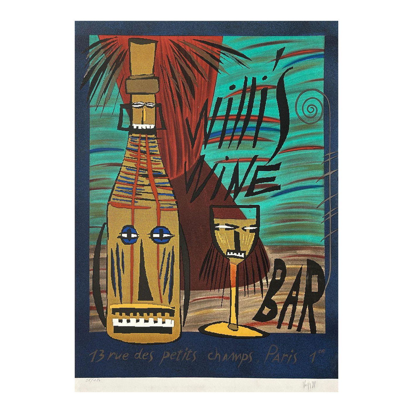 1988 François Voisin Willi\'s Wine Bar Signed Lithograph