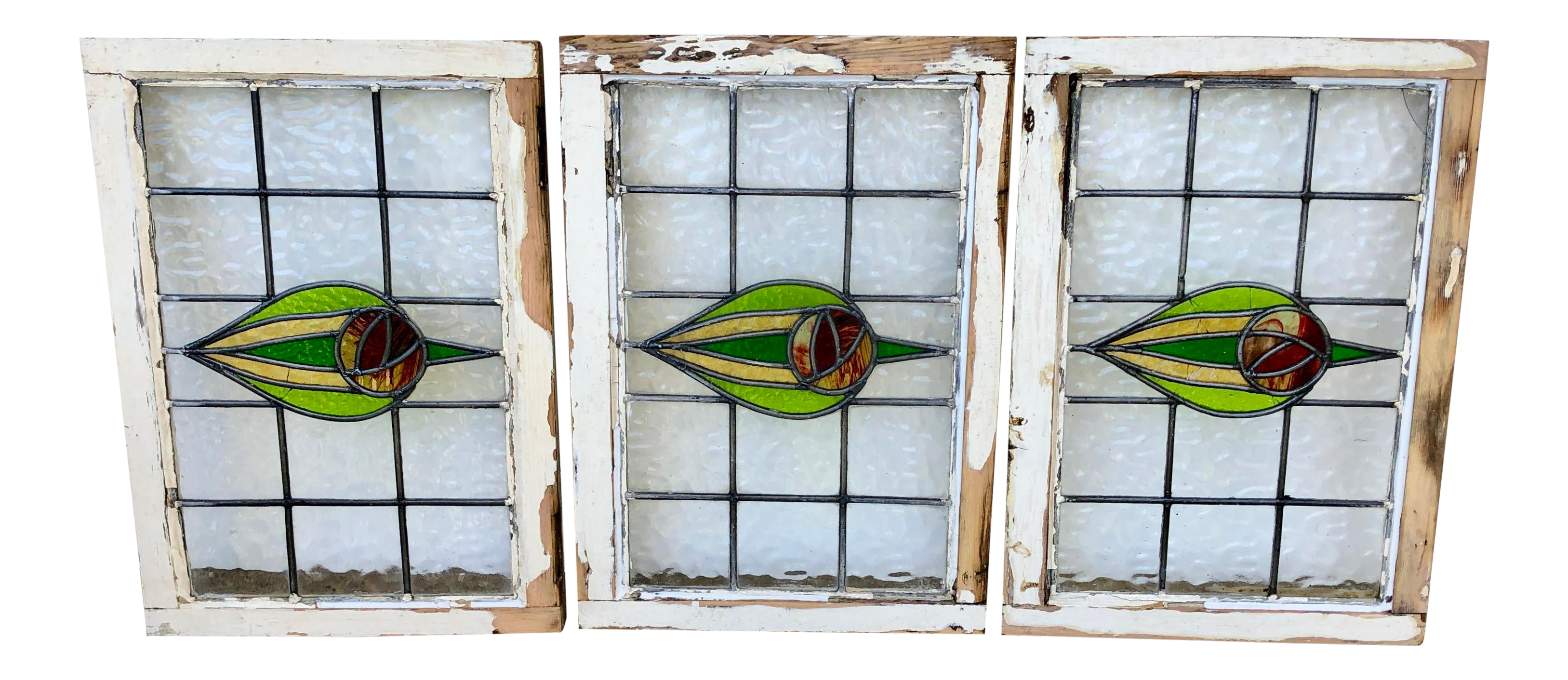 19s Victorian Stain Glass Windows Set Of 3 Chairish