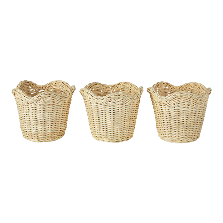 Wavy Wicker Orchid Baskets Large, Set of 3 Chairish