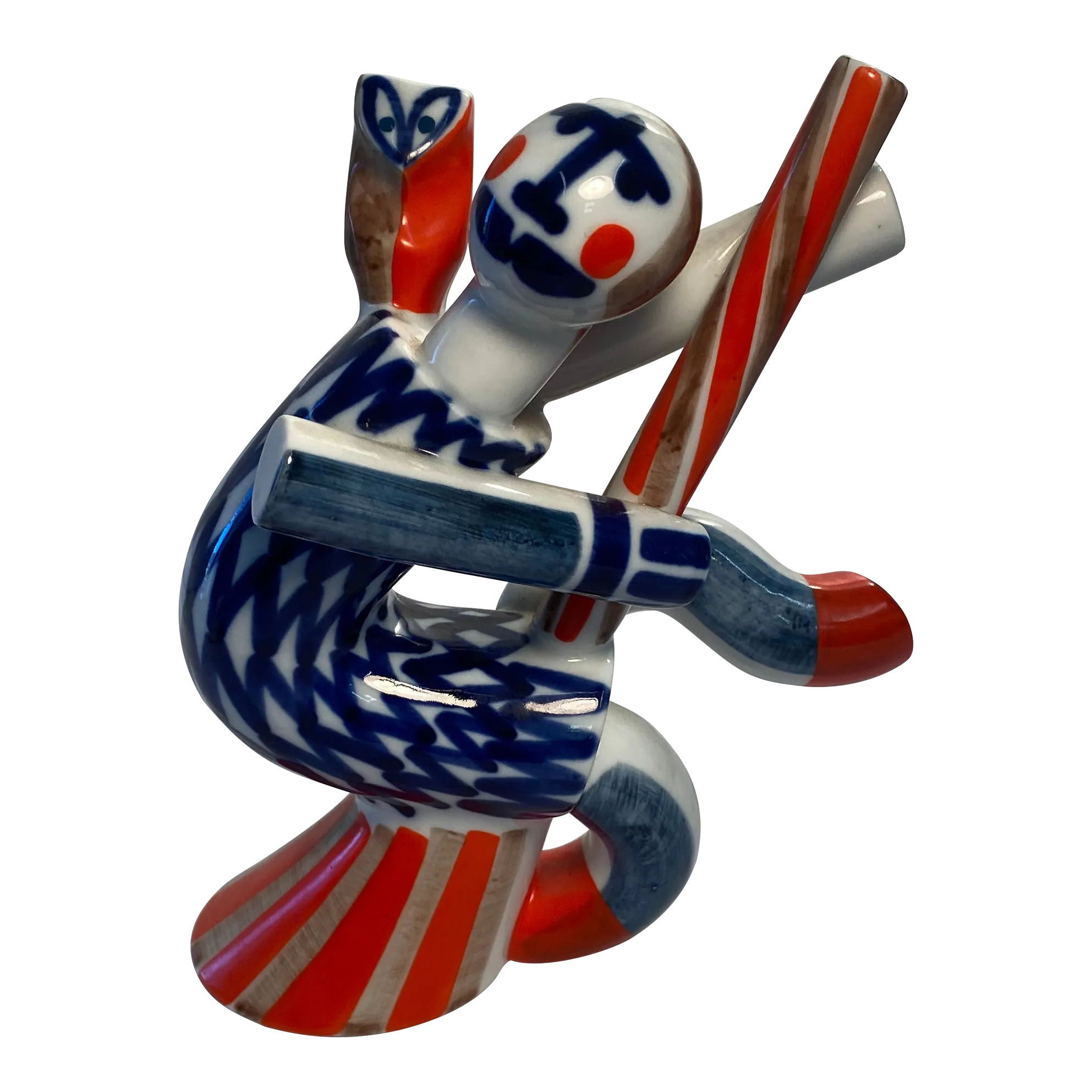 Vintage Spanish Porcelain, Sargadelos Happy Witch With Owl | Chairish