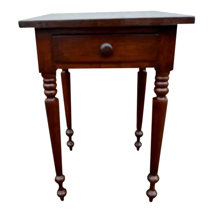 19th Century Antique American Federal Style Mahogany Work Side Table ...
