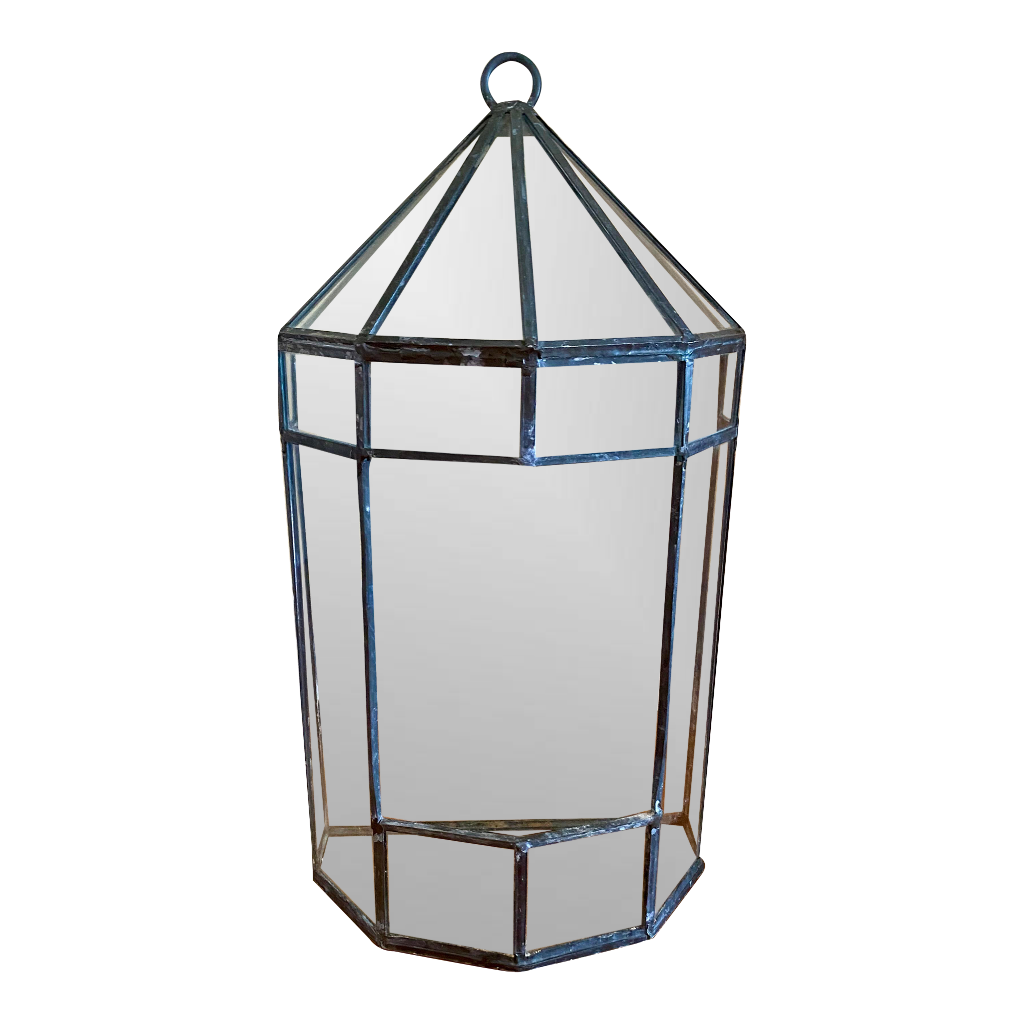 Large Vintage Leaded Glass Terrarium Chairish