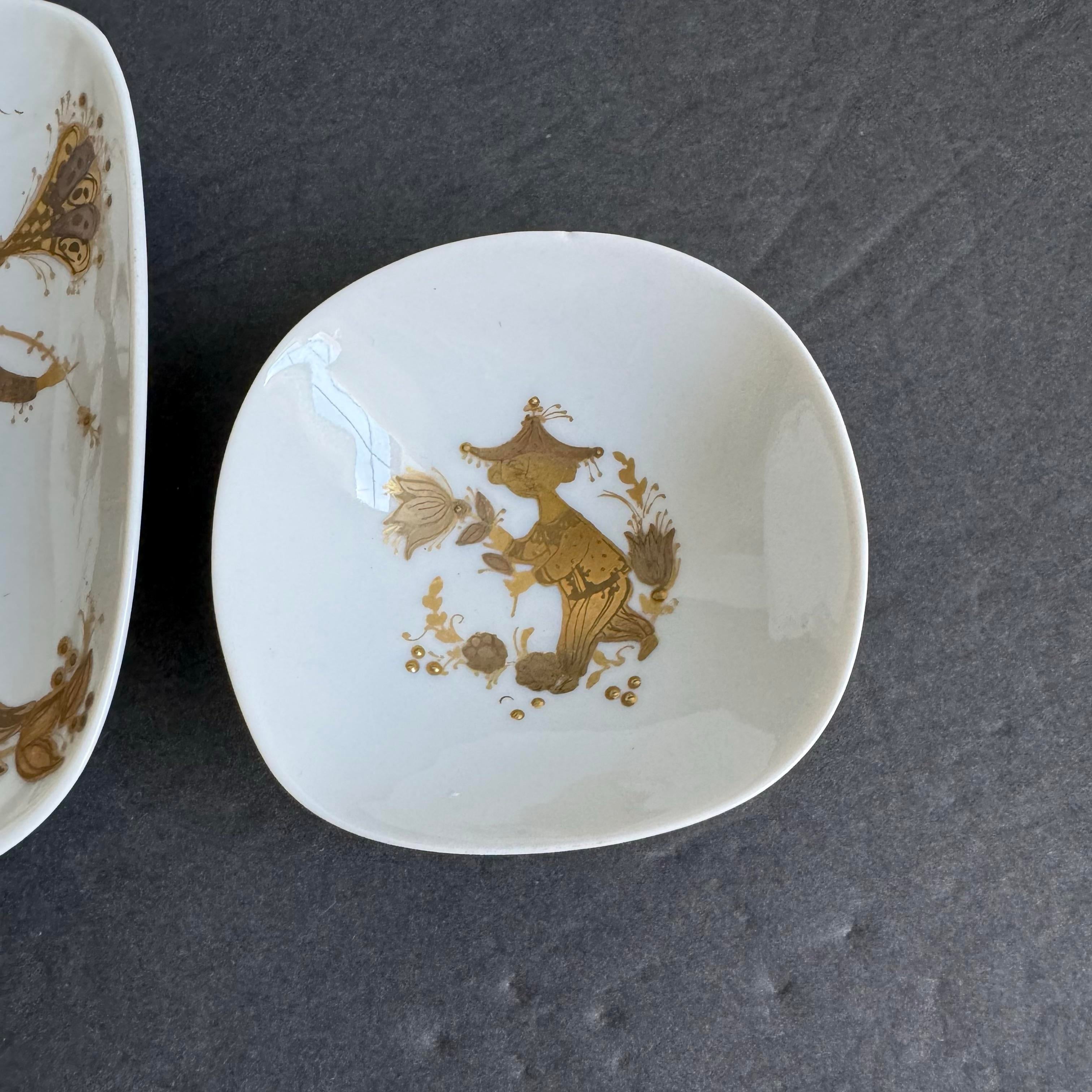 Rosenthal Bjorn Wiinblad Quatre Couleurs Trinket Dishes Small Gold