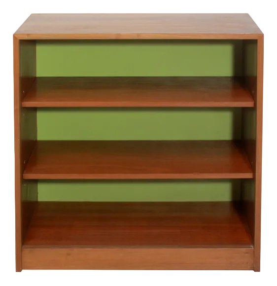 Vintage Bookshelf in Walnut with Green Back Wall, 1965 Chairish