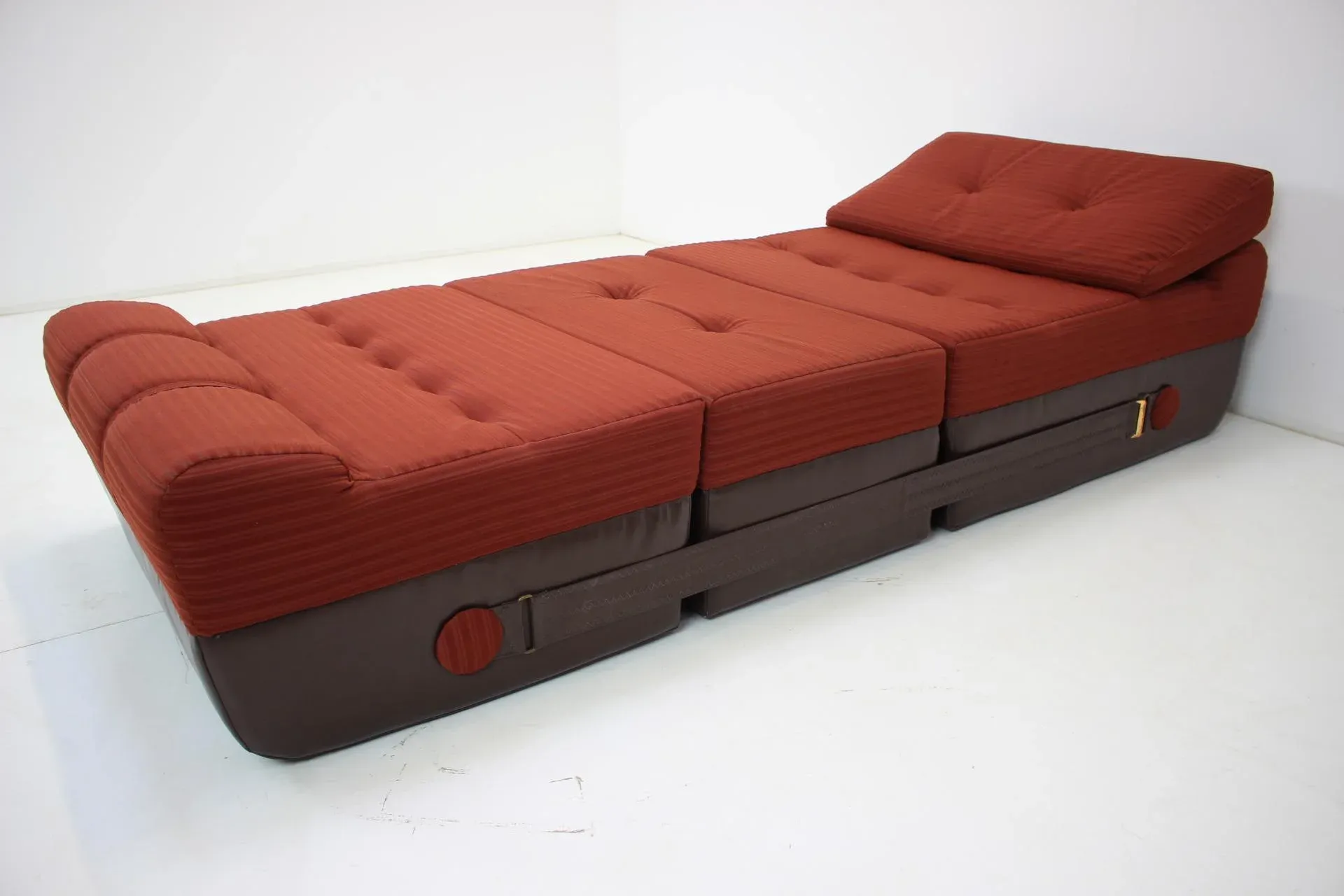 Set of Mid-Century Folding Armchair & Footstool, 1970s