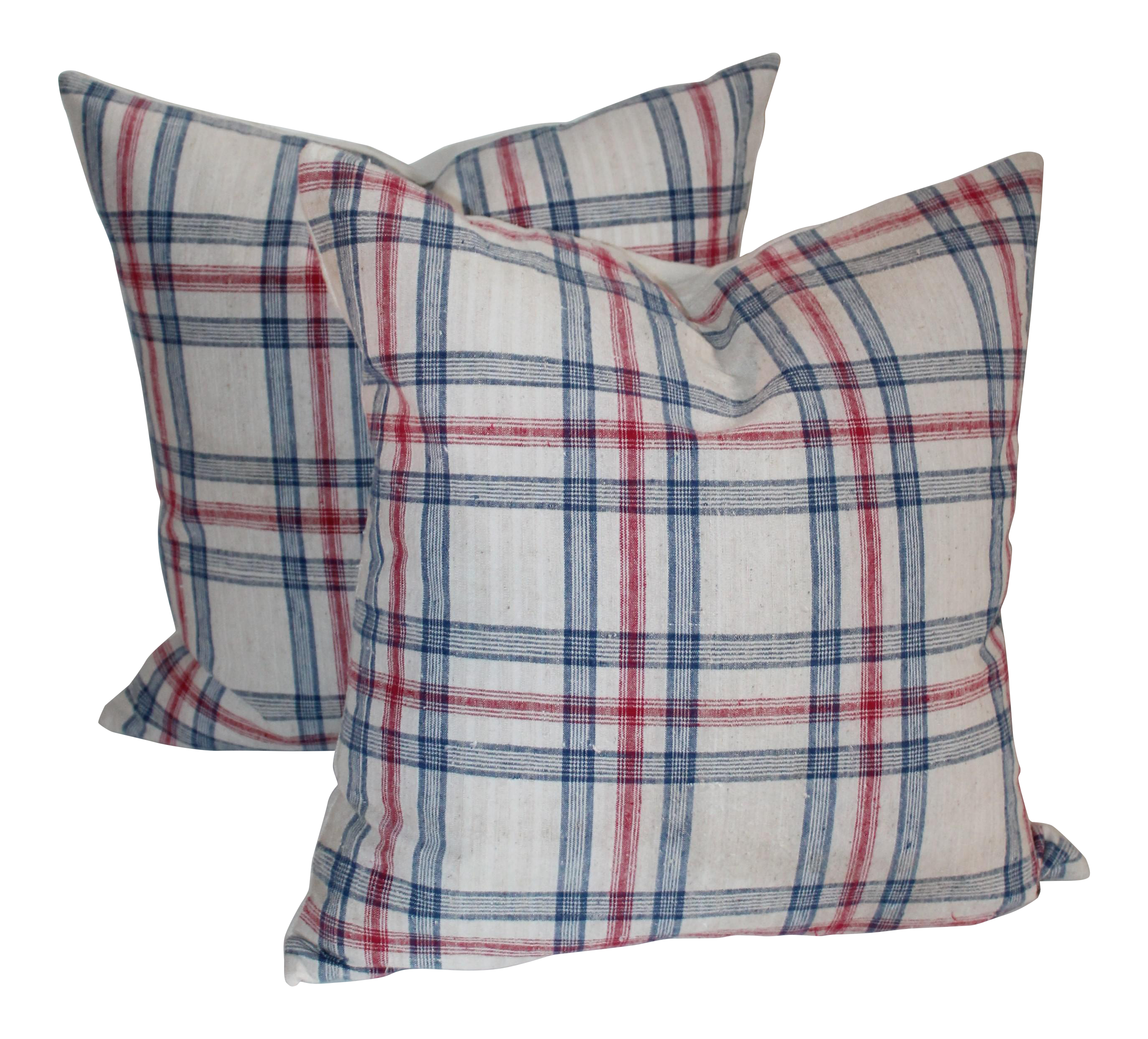 Blue Red Striped Pillows A Pair Chairish