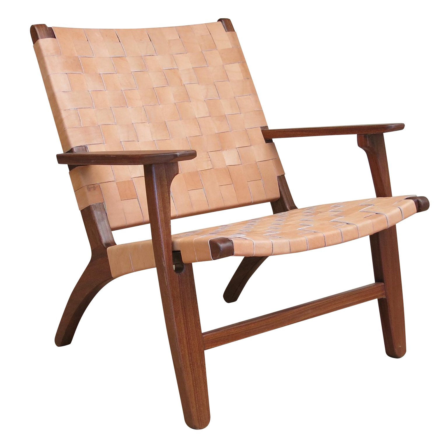 MidCentury Modern Lounge Chair Leather Walnut Chairish