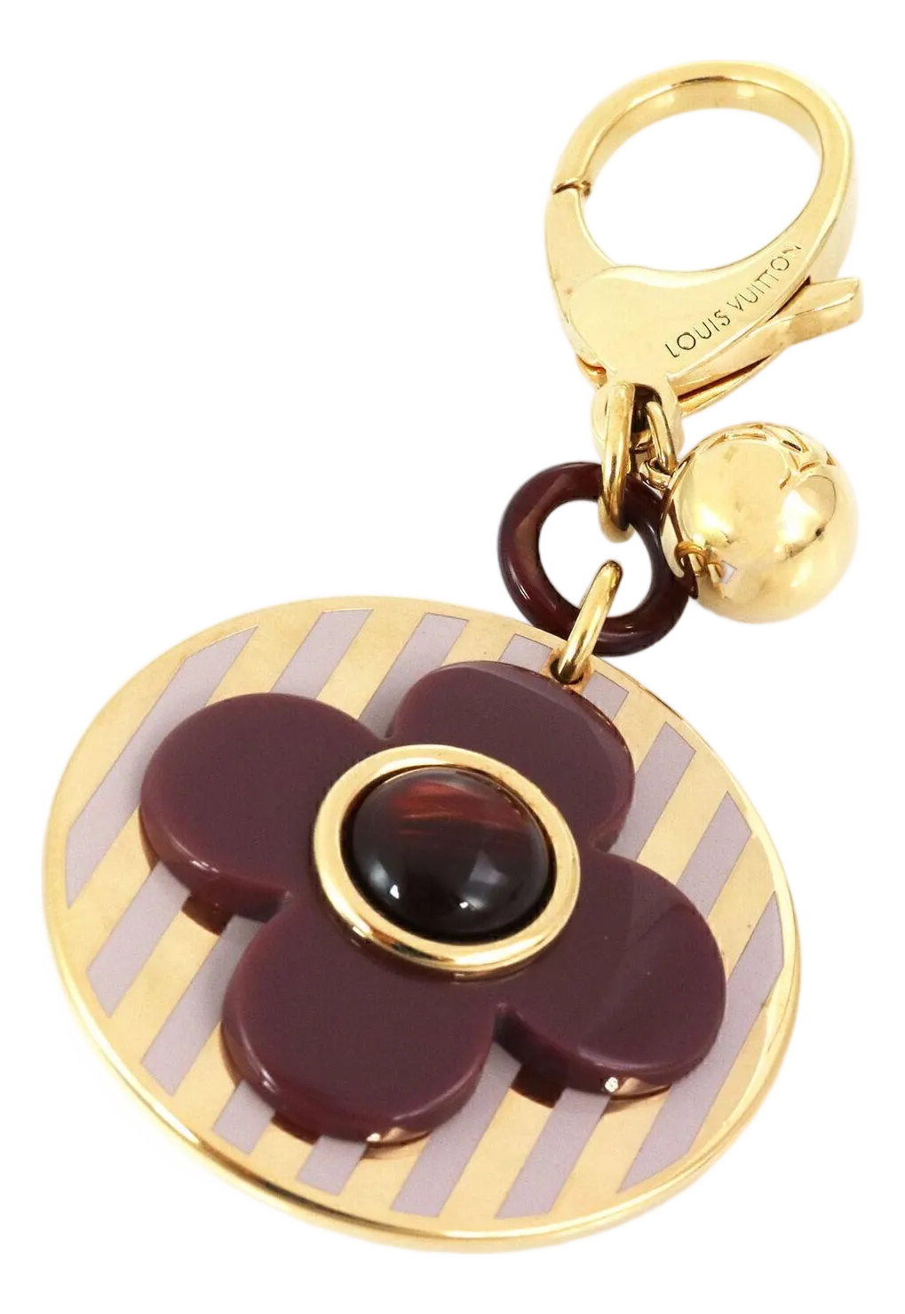 Louis Vuitton Rayures Bag Resin Purple Flower Bag Charm Key Holder