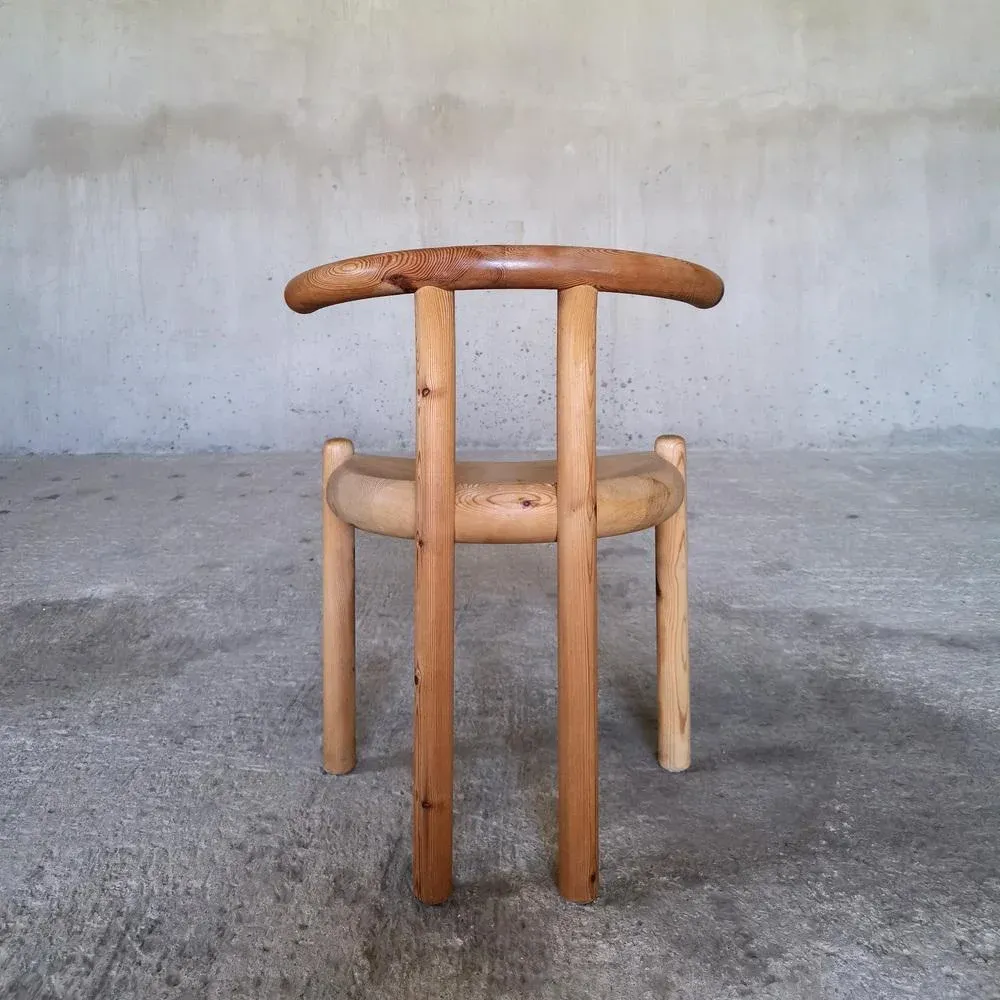 Sculptural Pine Dining Chair attributed to Rainer Daumiller for