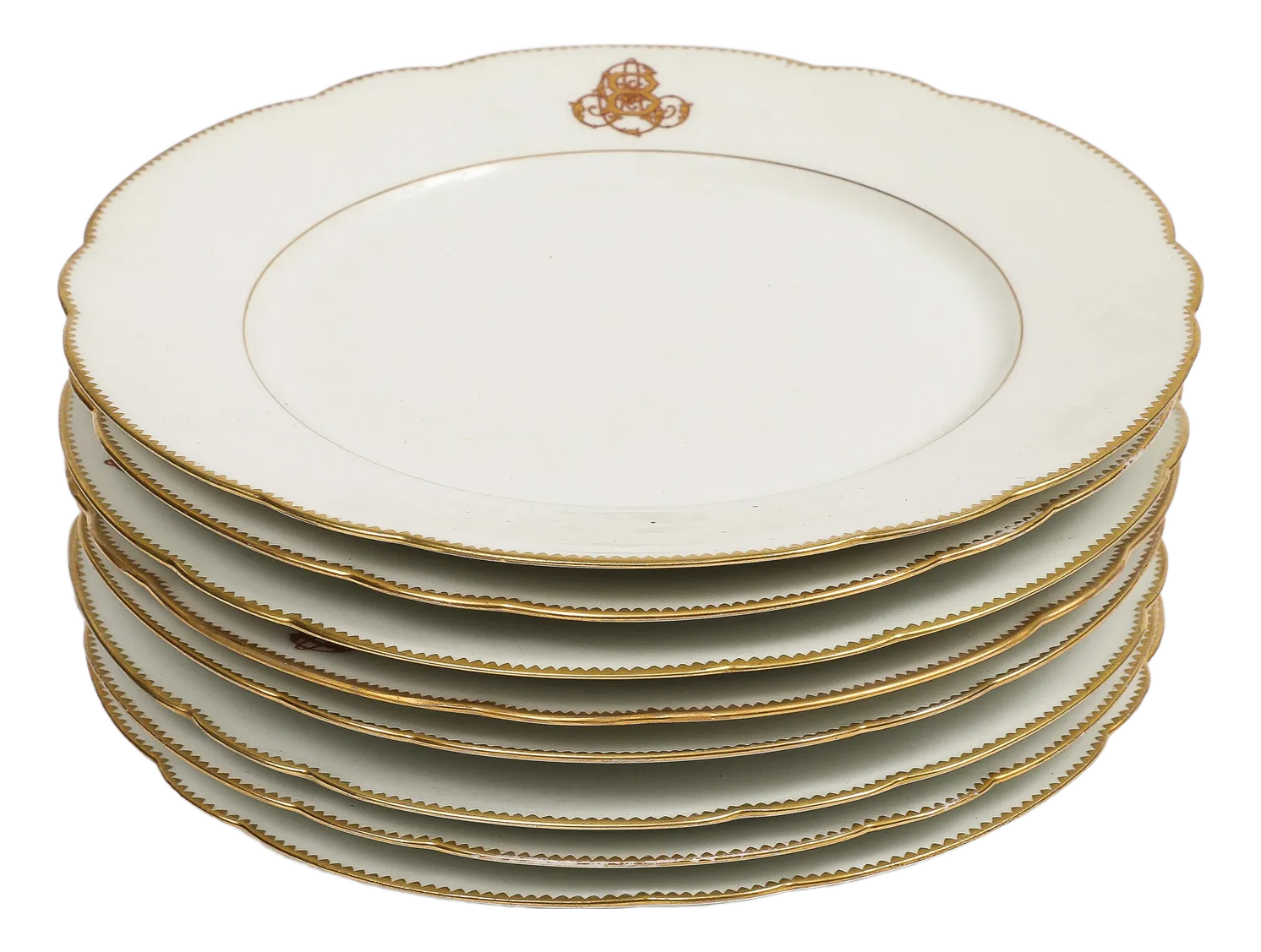 Set of 7 French Porcelain Charles Pillivuyt & Cie Dinner Plates