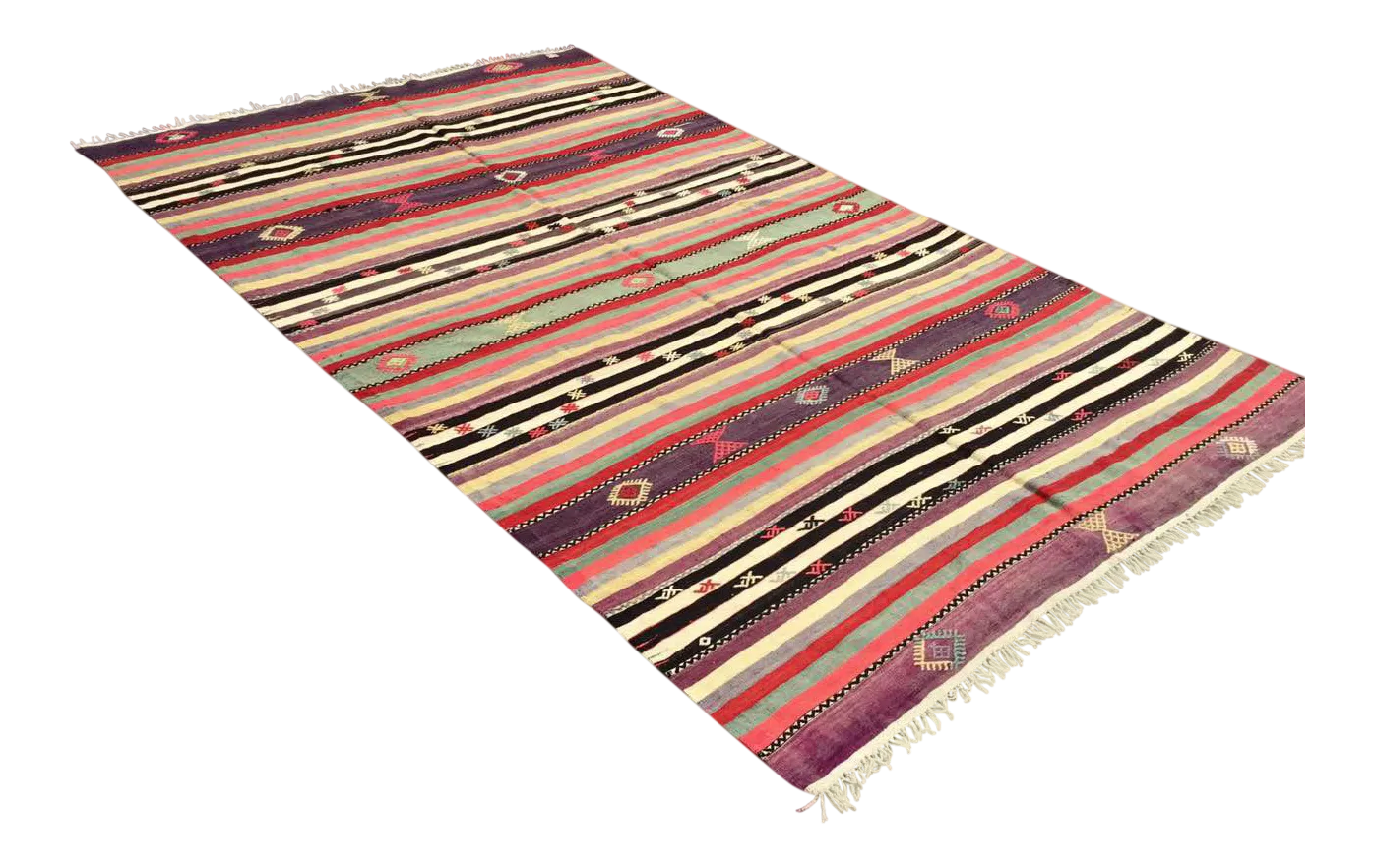 Vintage Striped Turkish Kilim Rug Chairish