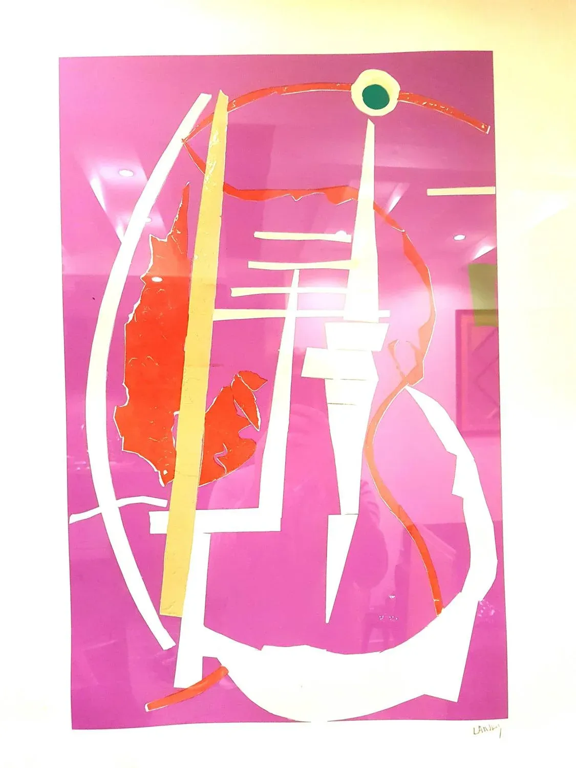 André Lanskoy - Abstract Pink Composition - Original Lithograph 1960s
