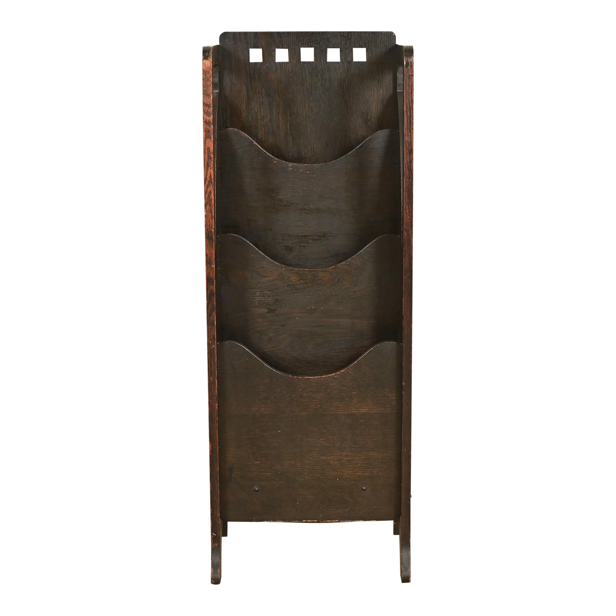 Lakeside Craft Shops Antique Mission Oak Arts & Crafts Magazine Rack, Circa 1910