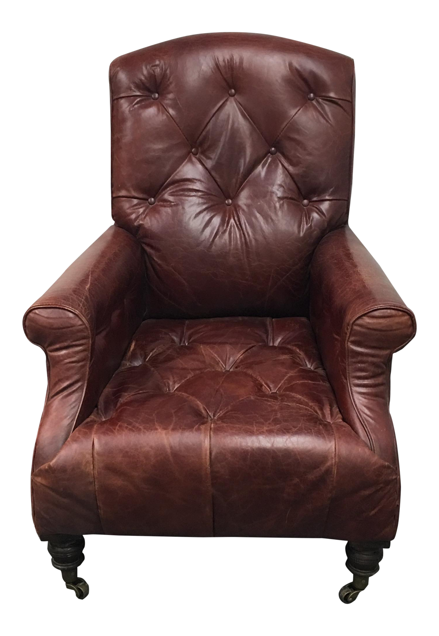 Restoration Hardware Leather Diplomat Armchair
