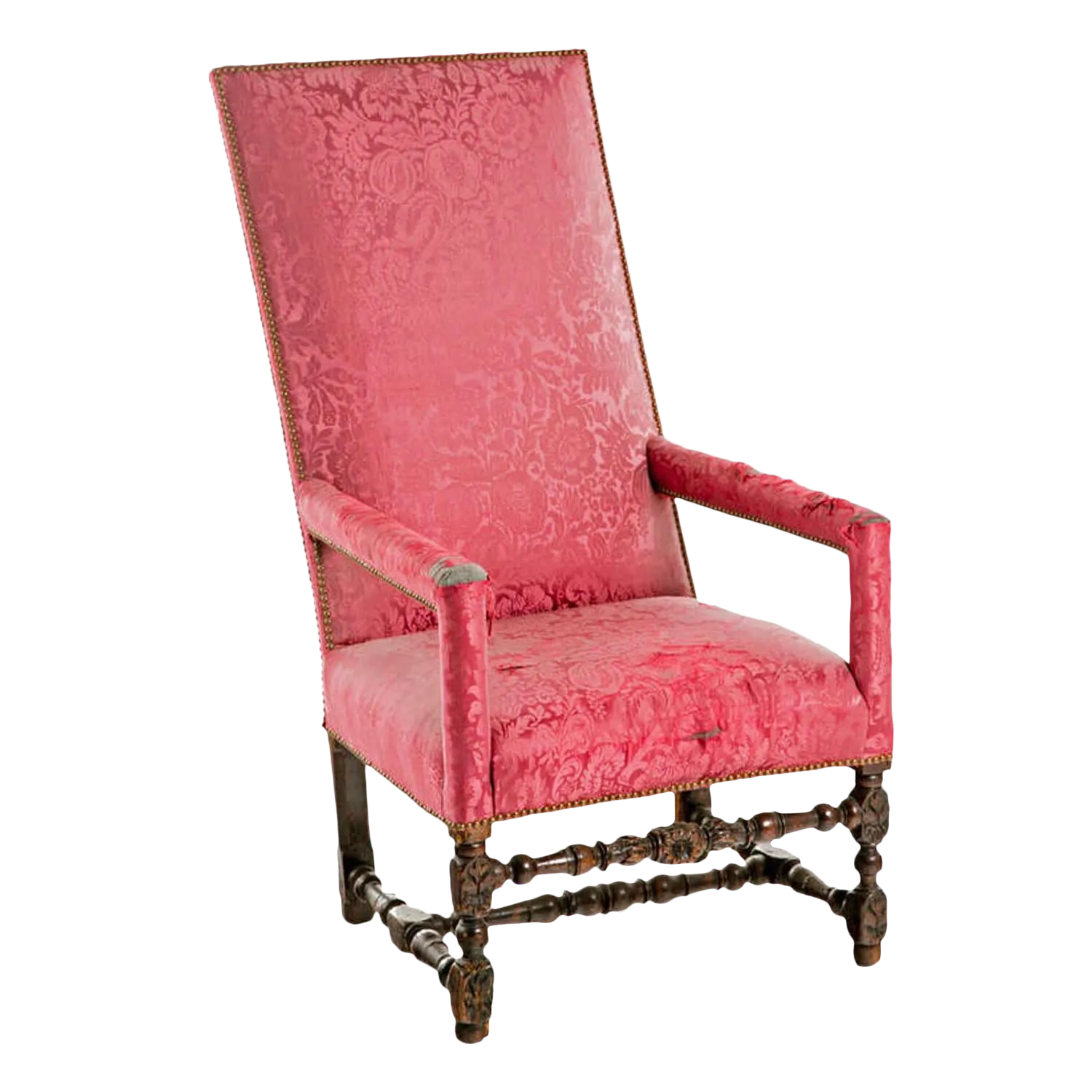 Early 18th Century French Pink Upholstered Armchair Chairish