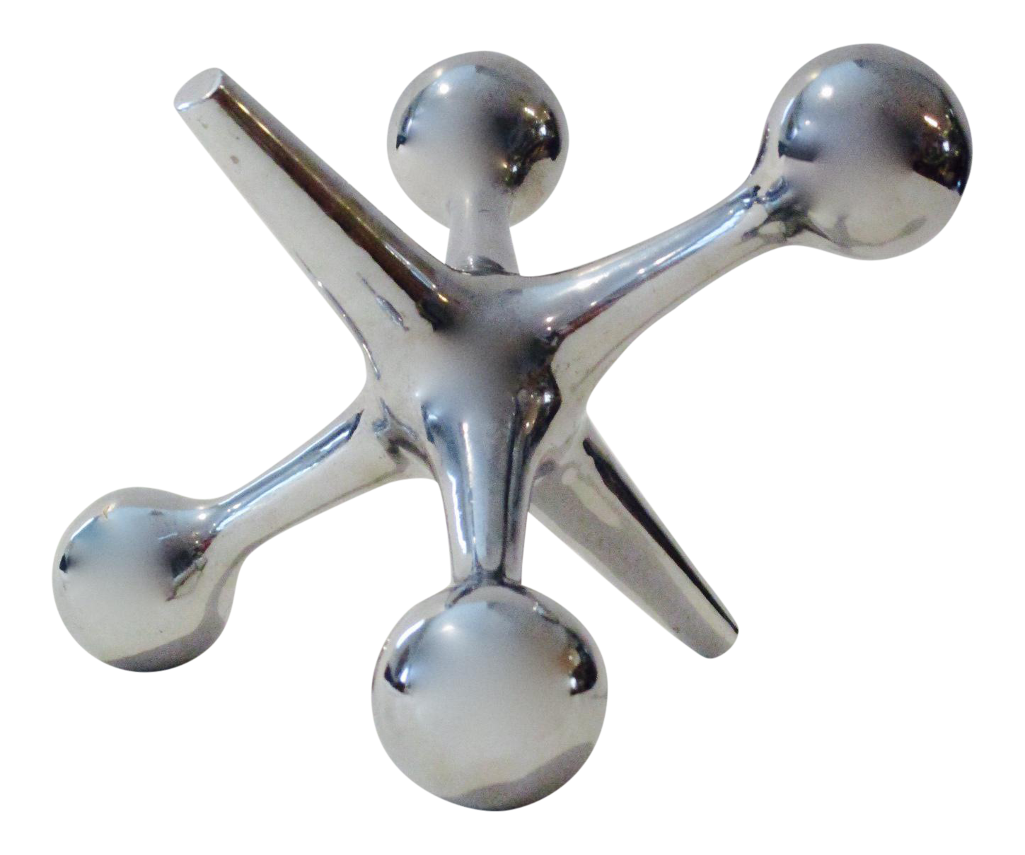 MidCentury Modern Metal Chrome Bookend Jack Jacks Jax Chairish