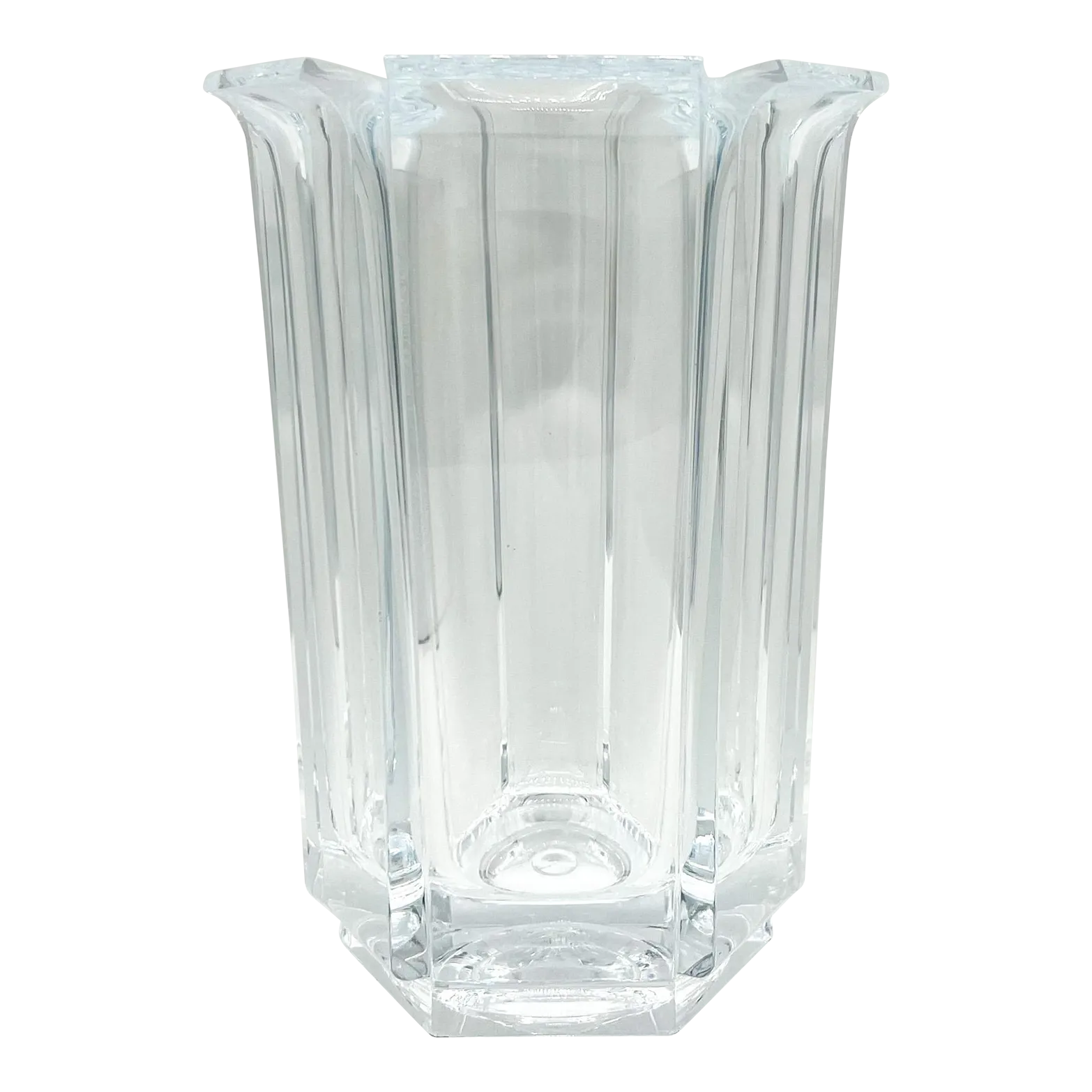 MidCentury Modern Lucite Hexagon Transparent Vase Chairish