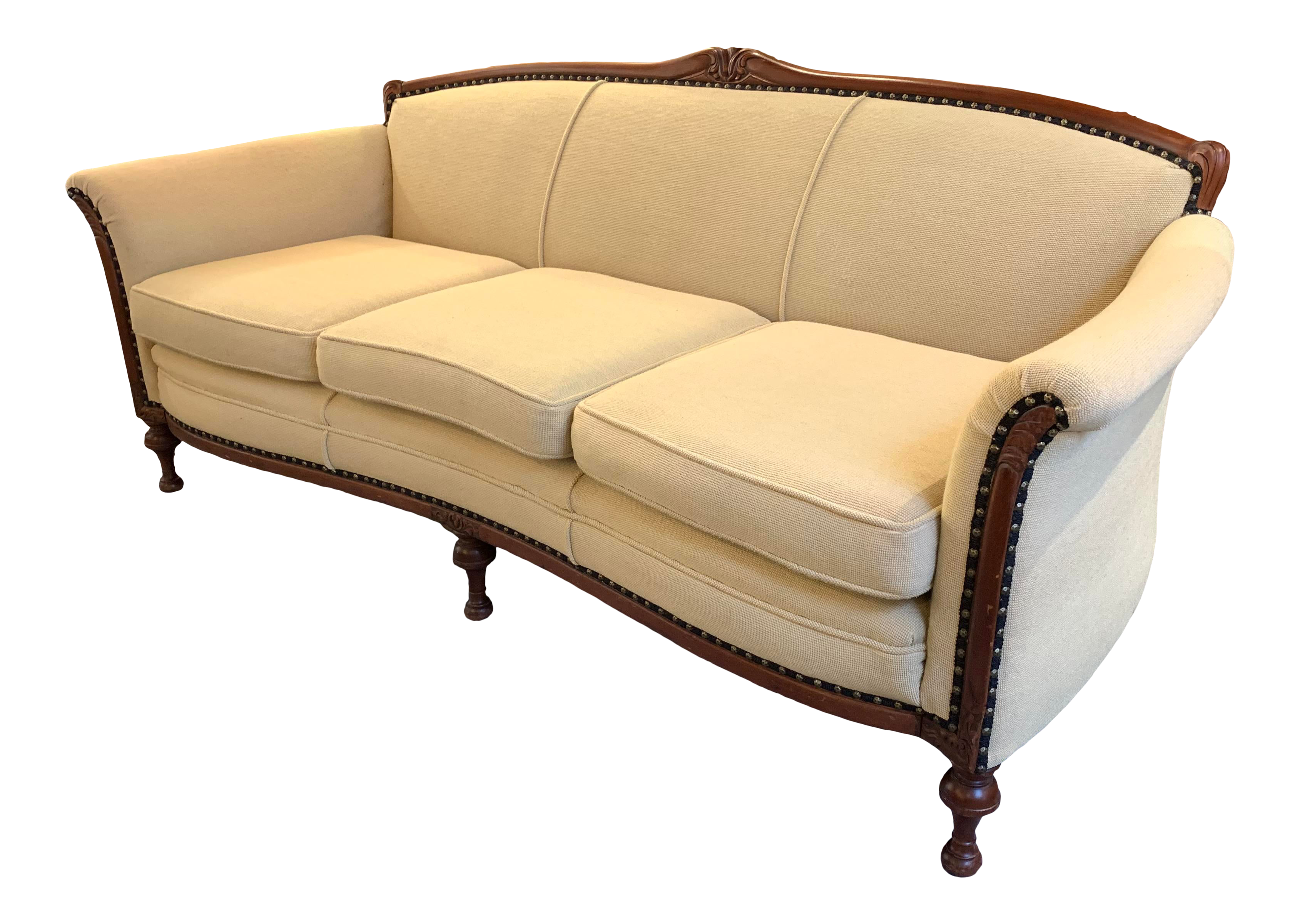 Vintage Wood Framed Sofa Chairish