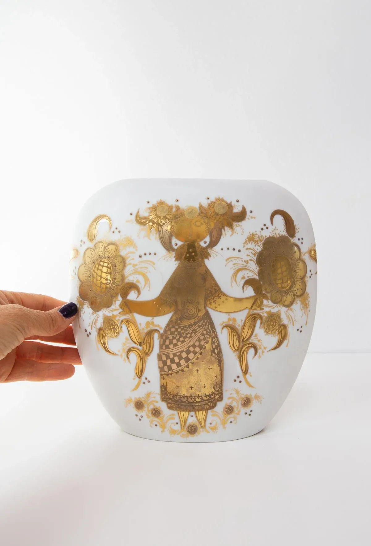 Vintage Porcelain Vase 4 Colour Series by Bjorn Wiinblad for Rosenthal, 1970s