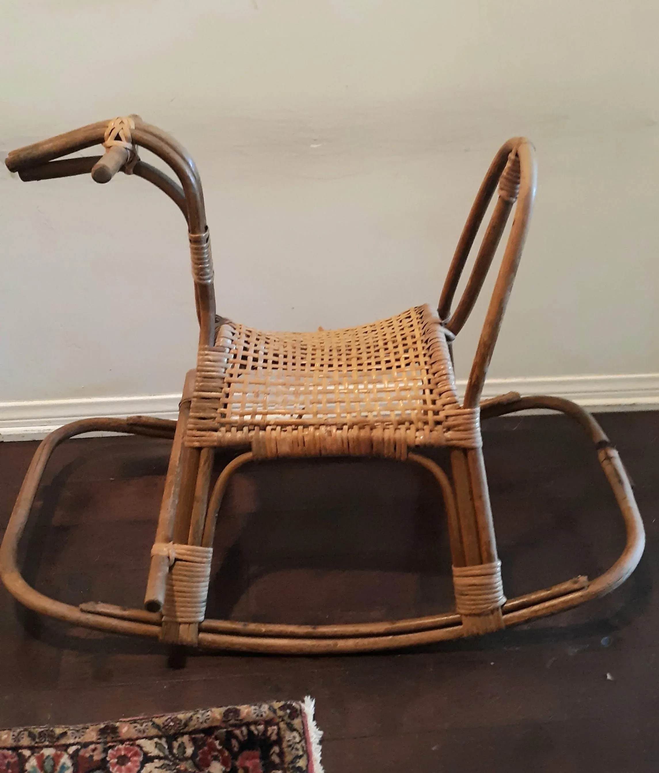 Vintage Franco Albini Mid Century Modern Wicker Rattan Child - Main Image