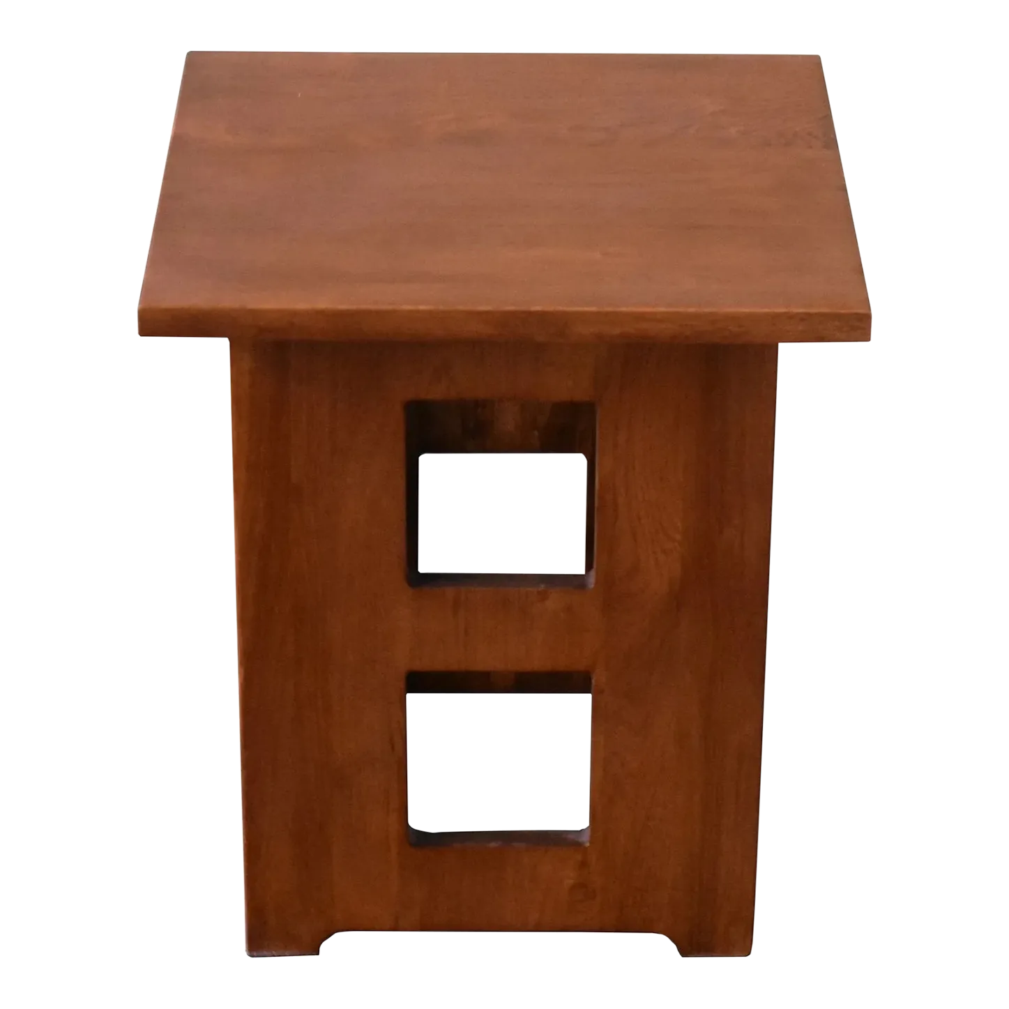 Crafters and Weavers Mission Solid Oak Square End Table With Cut Outs